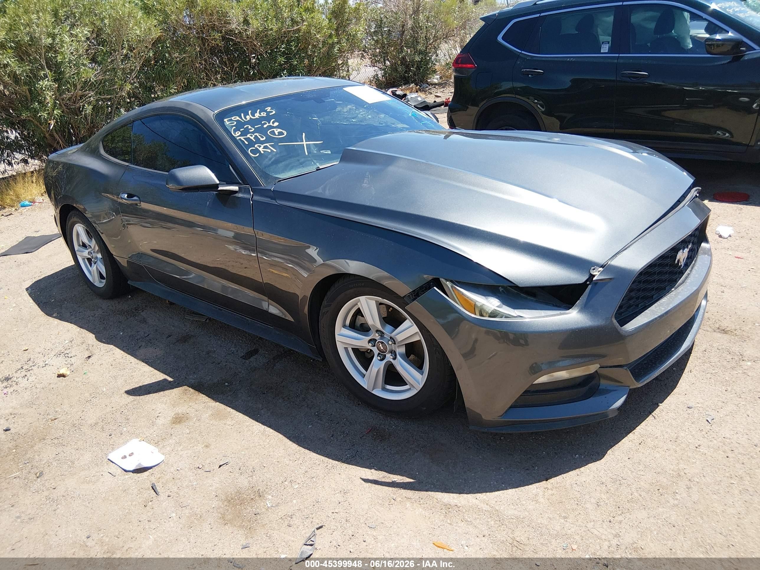 2015 Ford Mustang V6 Black vin: 1FA6P8AM4F5434817