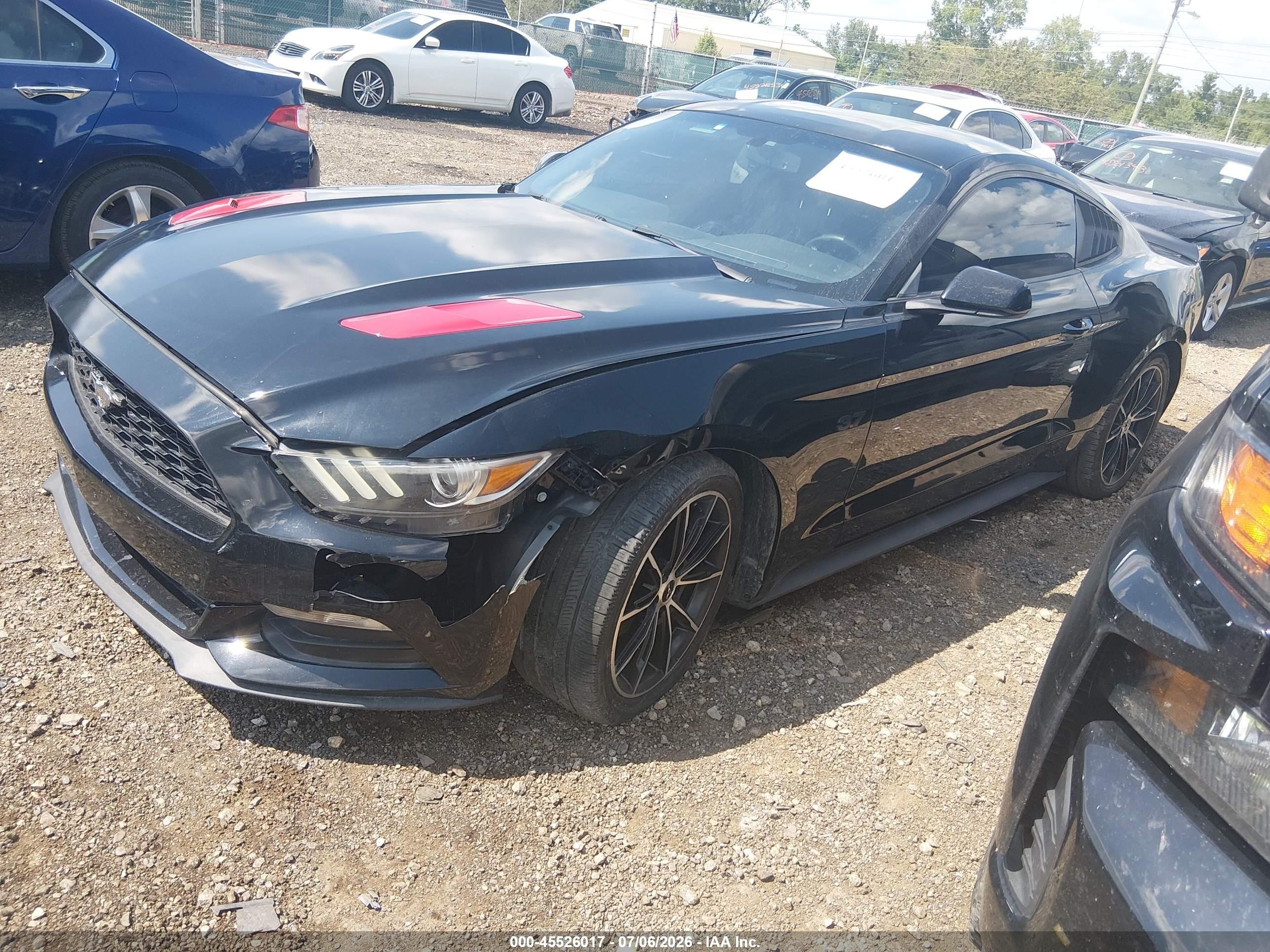 2015 Ford Mustang V6 Black vin: 1FA6P8AM5F5344592