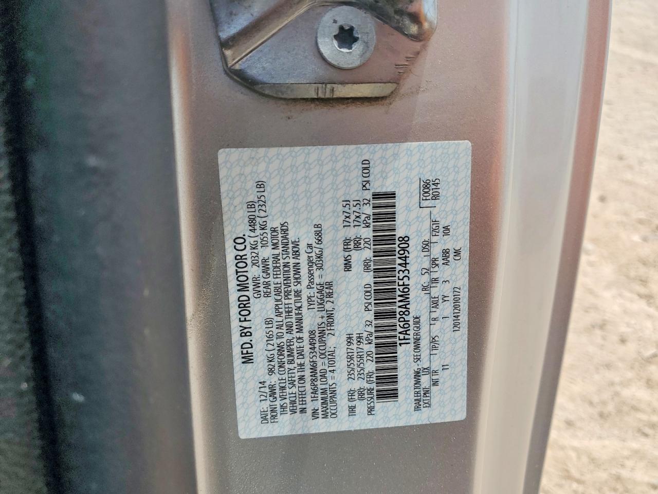 2015 Ford Mustang Silver vin: 1FA6P8AM6F5344908