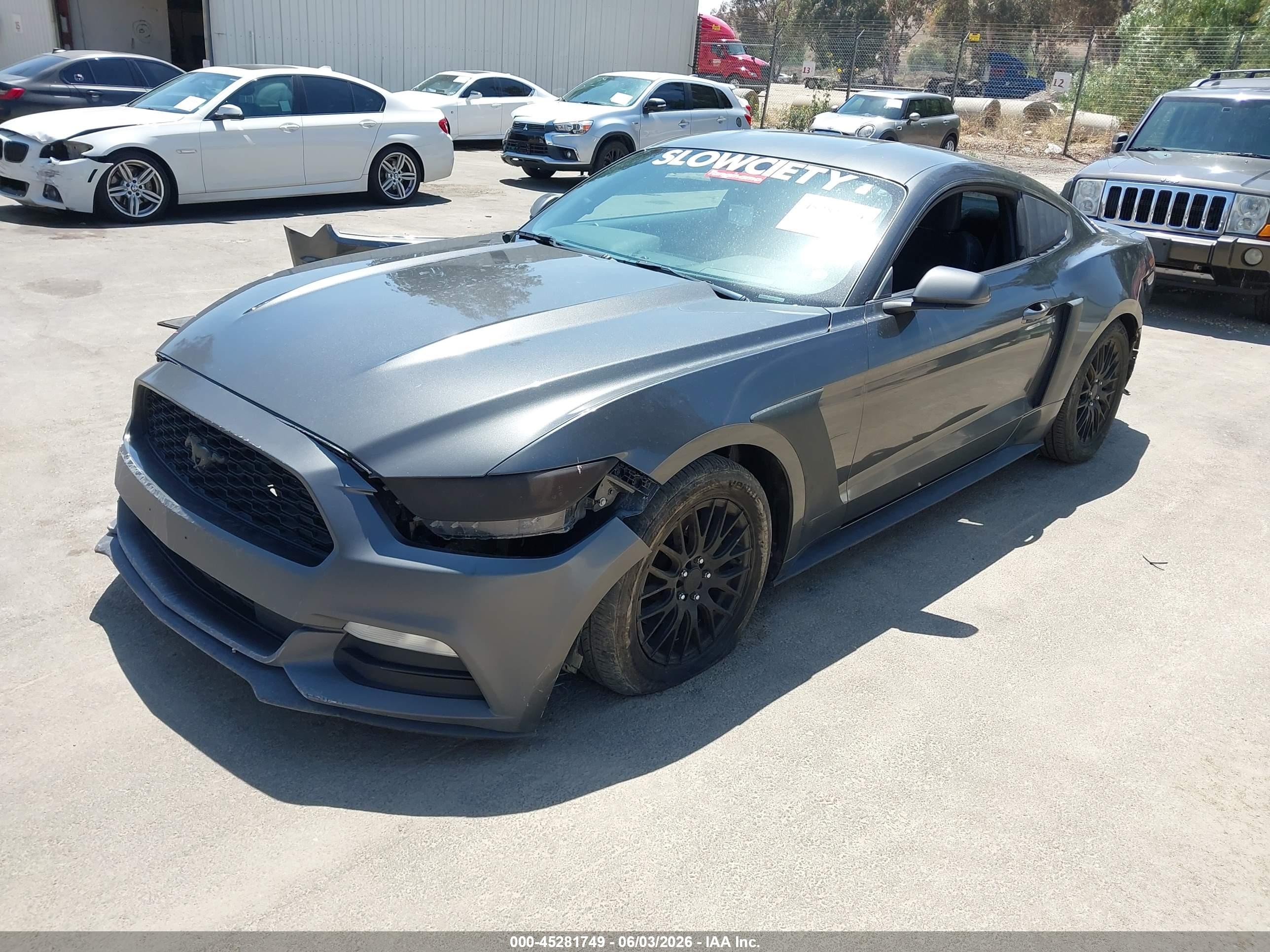 2017 Ford Mustang V6 Gray vin: 1FA6P8AM6H5272675