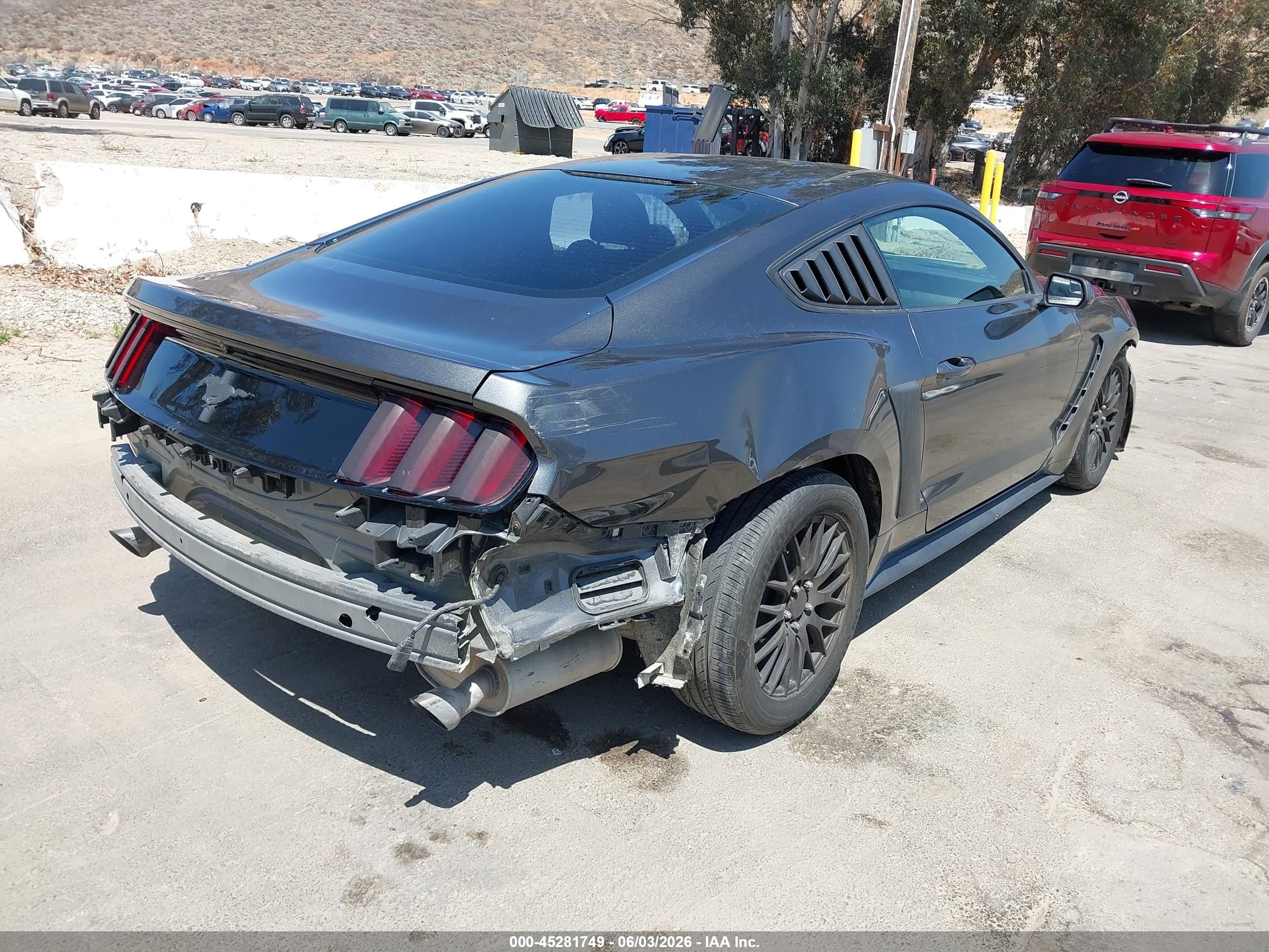 2017 Ford Mustang V6 Gray vin: 1FA6P8AM6H5272675