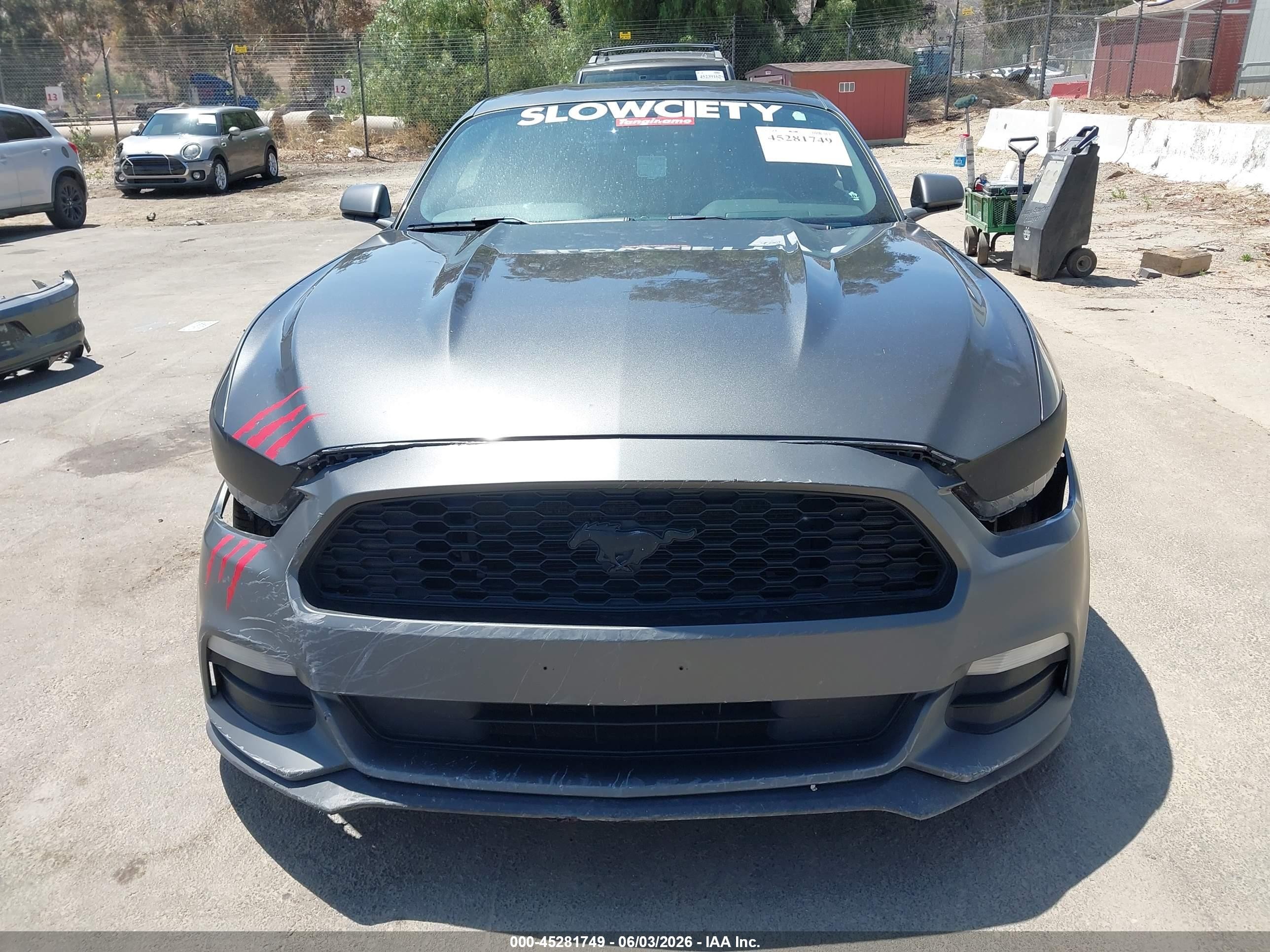 2017 Ford Mustang V6 Gray vin: 1FA6P8AM6H5272675