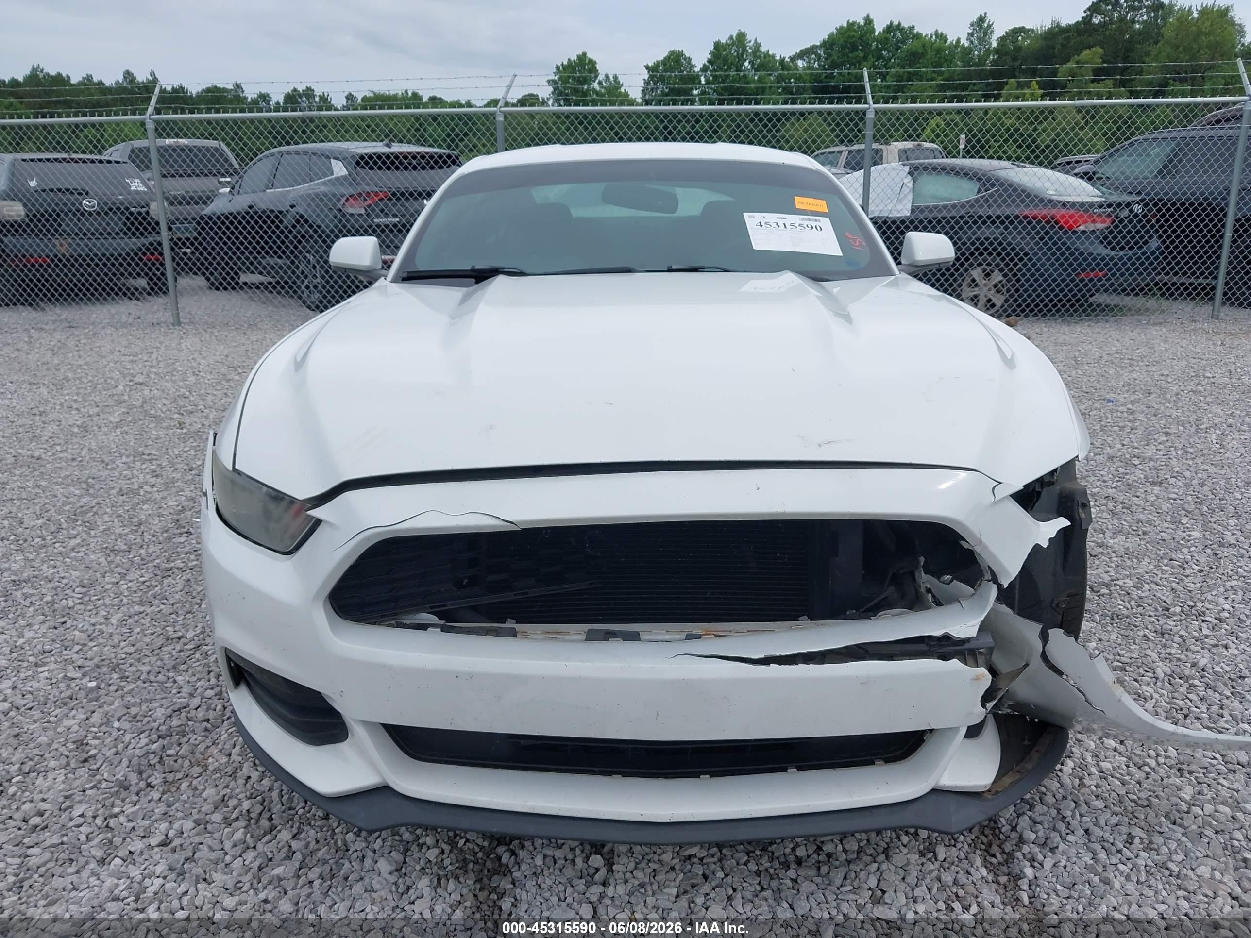 2015 Ford Mustang V6 White vin: 1FA6P8AM7F5328720