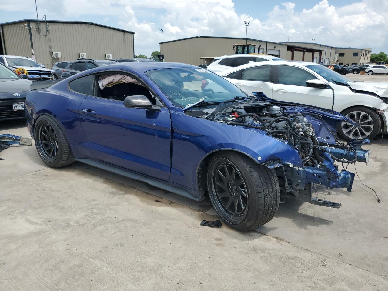 2016 Ford Mustang Blue vin: 1FA6P8AM8G5240843 Damage: Hood, Missing, Replacement Required