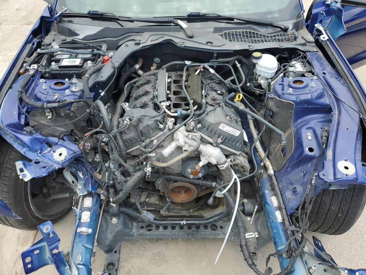 2016 Ford Mustang Blue vin: 1FA6P8AM8G5240843 Damage: Engine, Broken, Repair Required