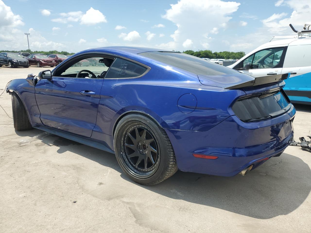 2016 Ford Mustang Blue vin: 1FA6P8AM8G5240843 Damage: Left Qtr Panel, Dent(S) W/No Paint Dmg, 1 To 2 Inches