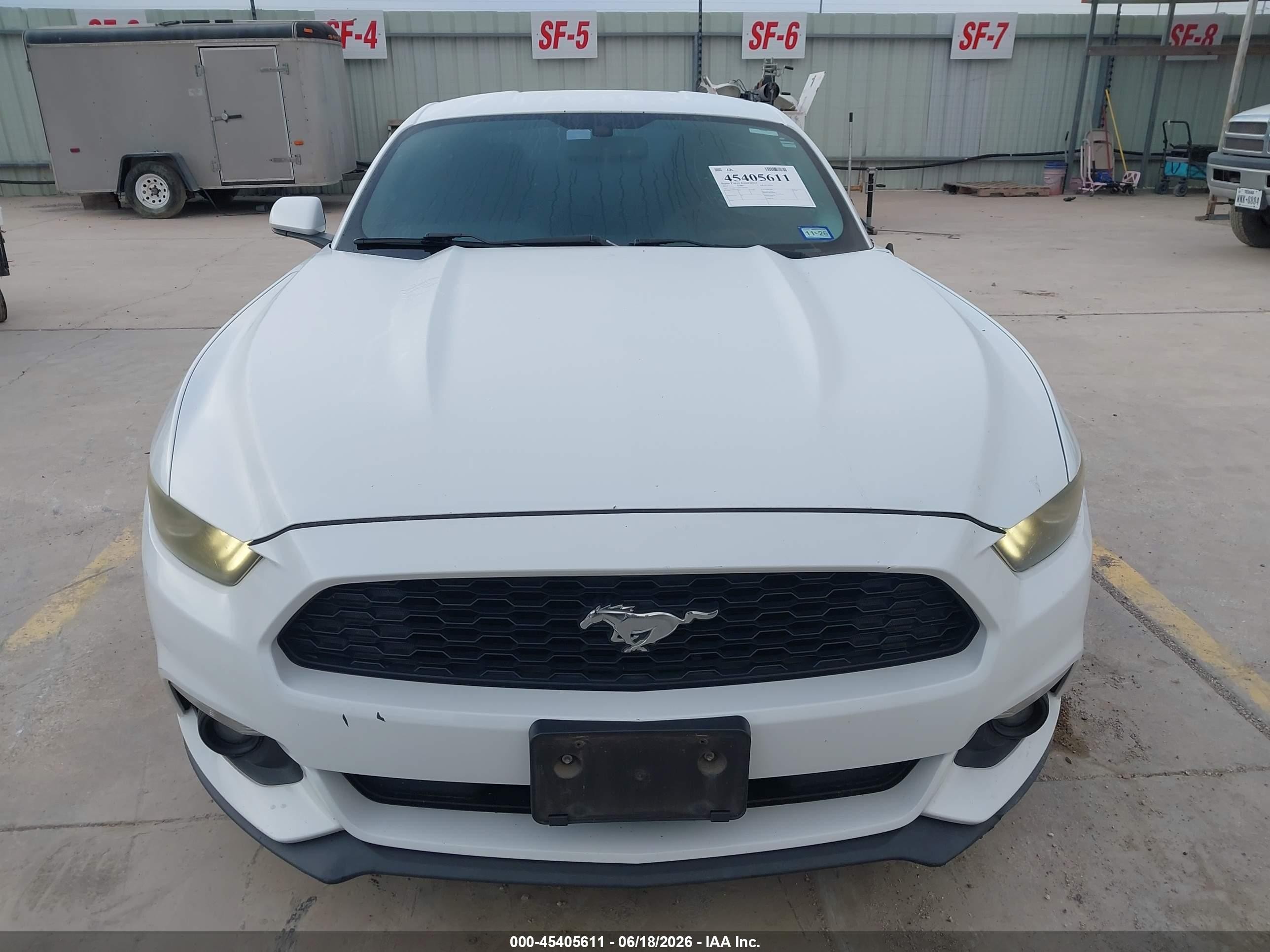 2015 Ford Mustang V6 White vin: 1FA6P8AMXF5322166