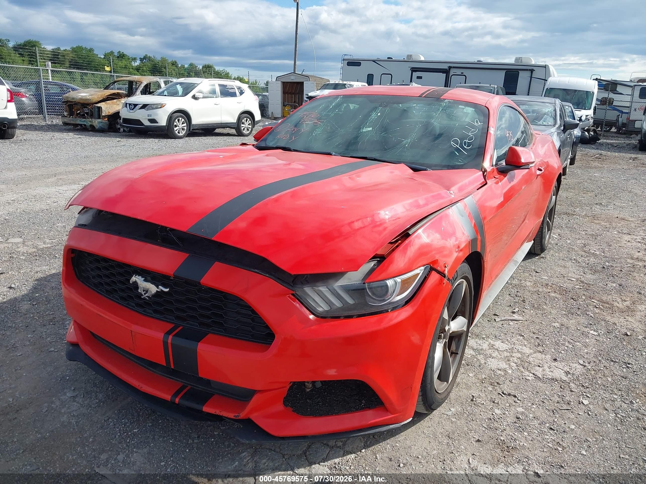 2015 Ford Mustang V6 Orange vin: 1FA6P8AMXF5396901