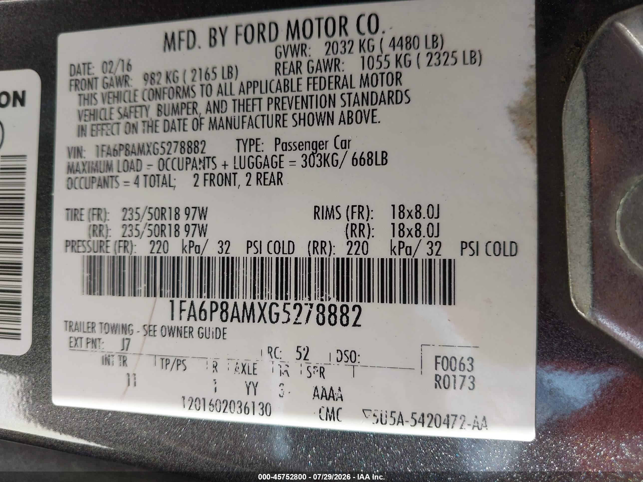 2016 Ford Mustang V6 Gray vin: 1FA6P8AMXG5278882