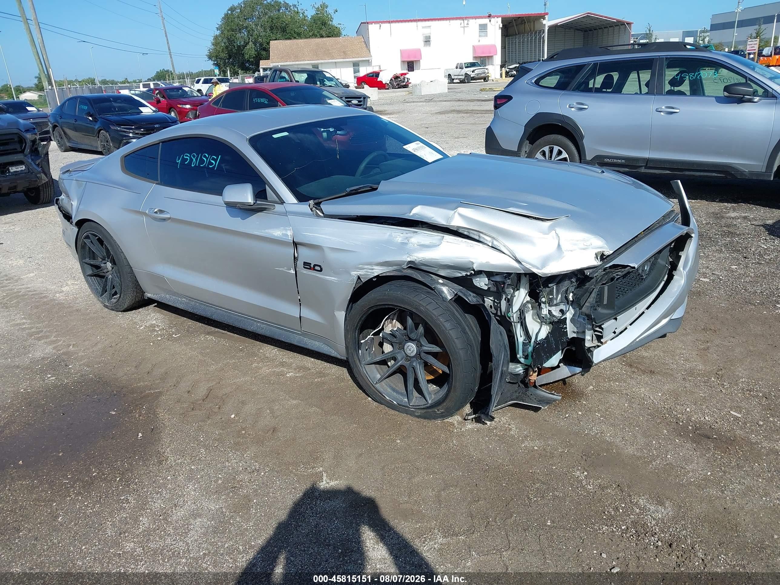 2015 Ford Mustang Gt Silver vin: 1FA6P8CF0F5348001