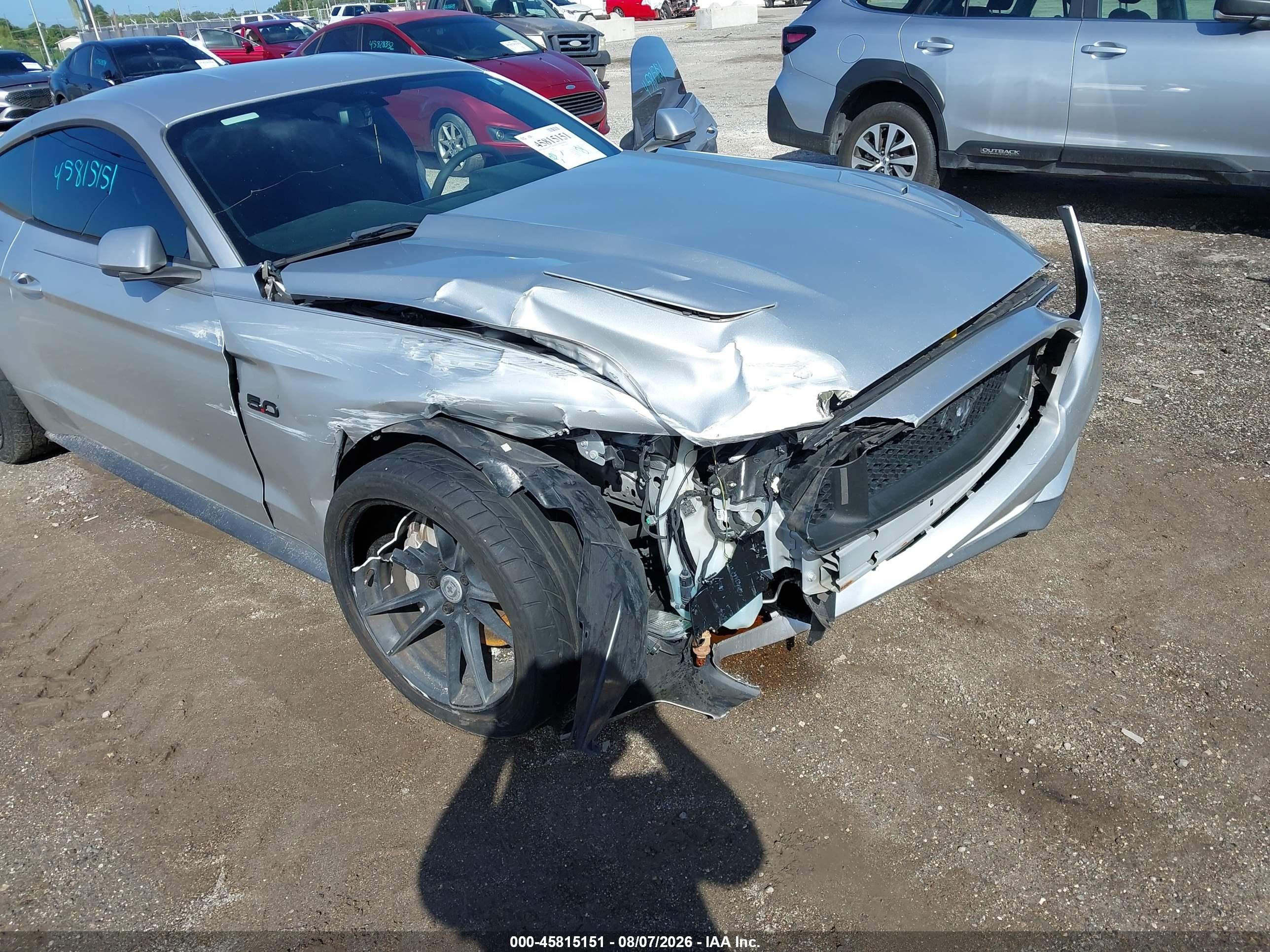 2015 Ford Mustang Gt Silver vin: 1FA6P8CF0F5348001