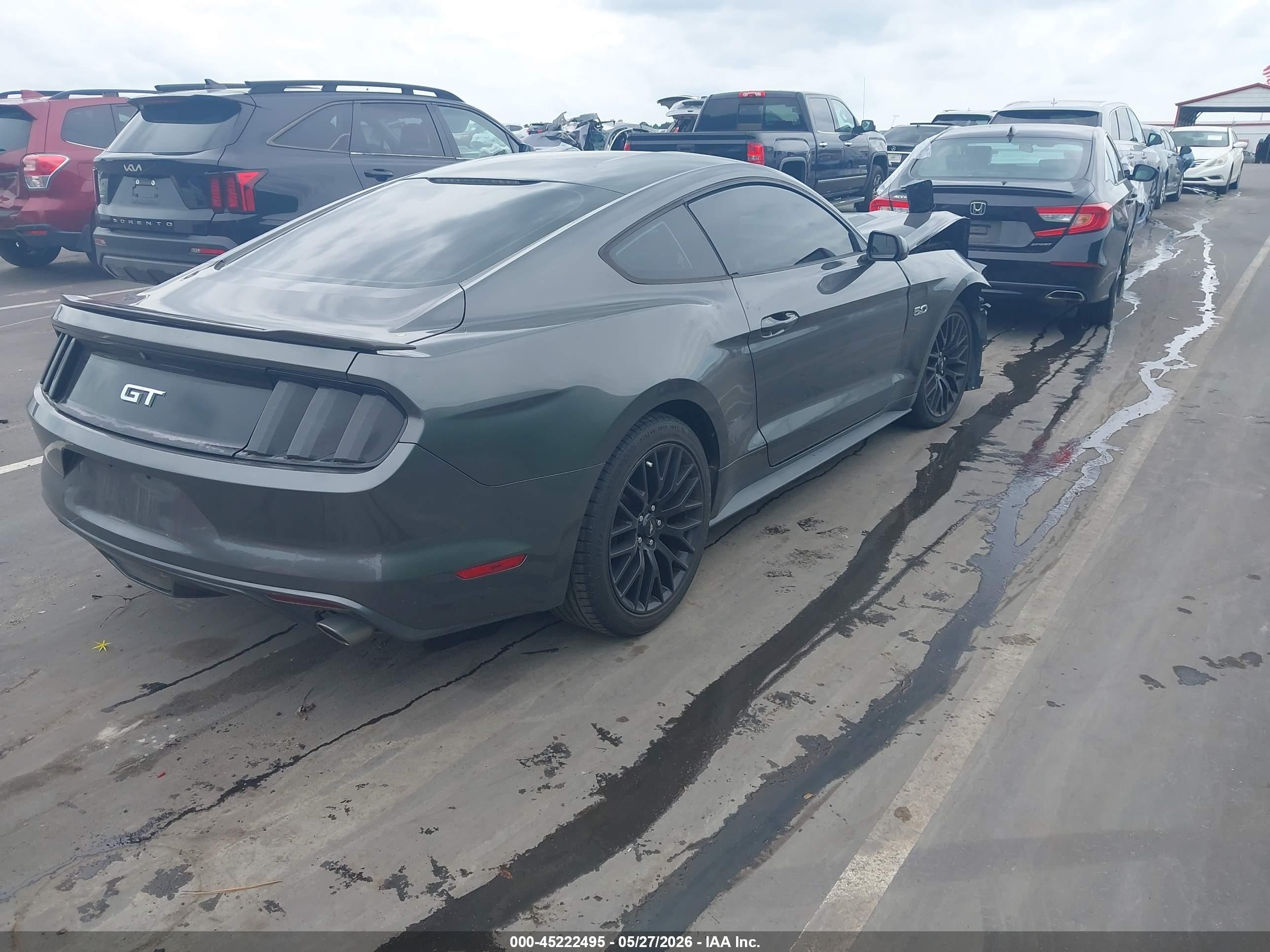 2015 Ford Mustang Gt Зеленый vin: 1FA6P8CF0F5354073