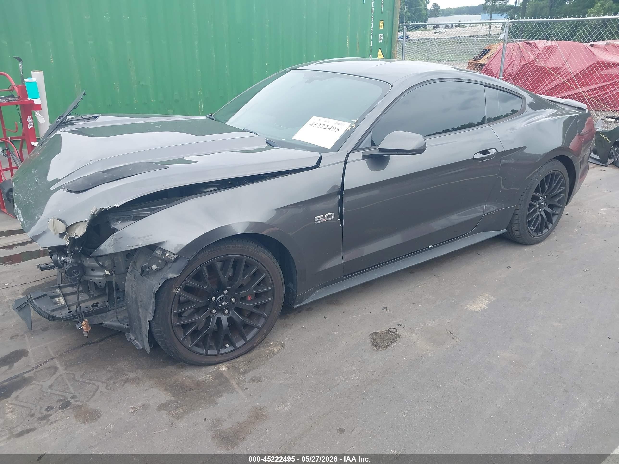 2015 Ford Mustang Gt Зеленый vin: 1FA6P8CF0F5354073