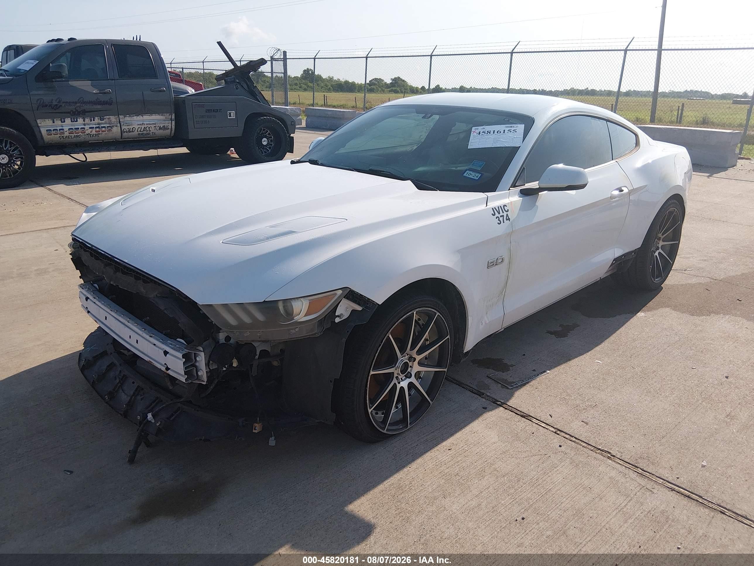 2015 Ford Mustang Gt Premium White vin: 1FA6P8CF1F5393187