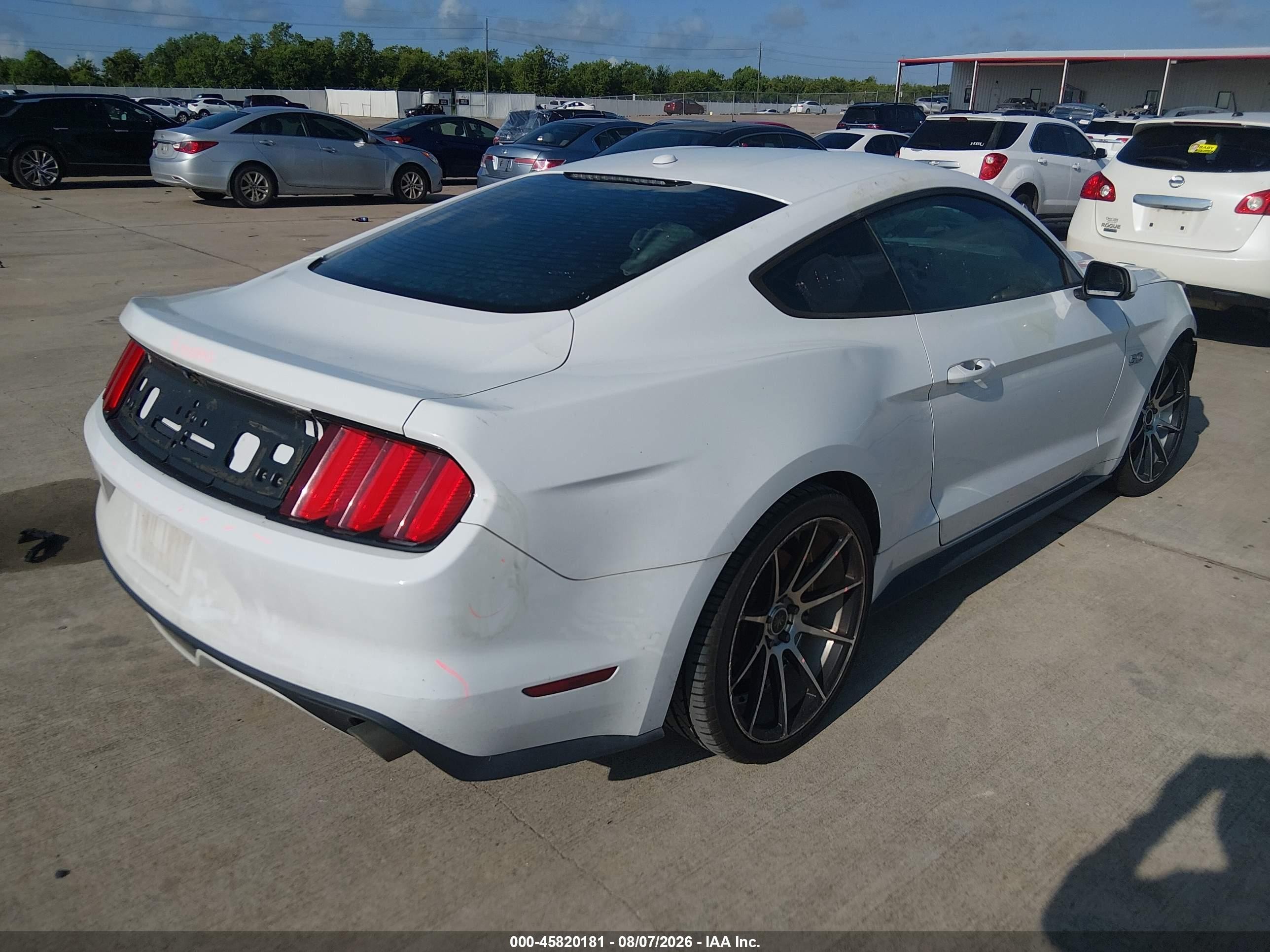 2015 Ford Mustang Gt Premium White vin: 1FA6P8CF1F5393187