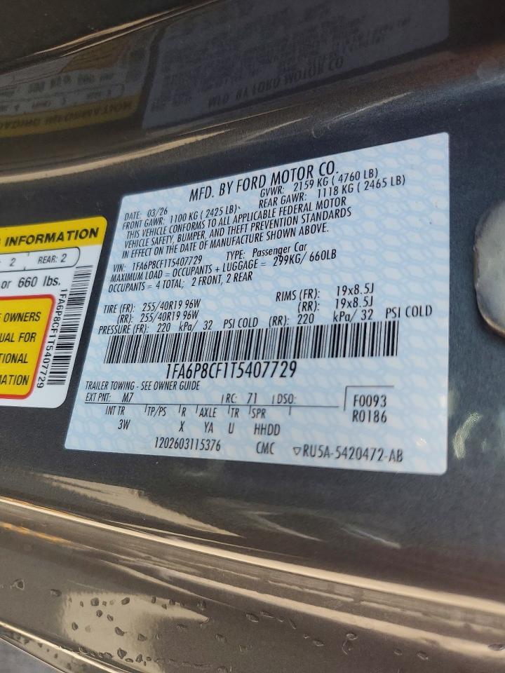 2026 Ford Mustang Gt Gray vin: 1FA6P8CF1T5407729