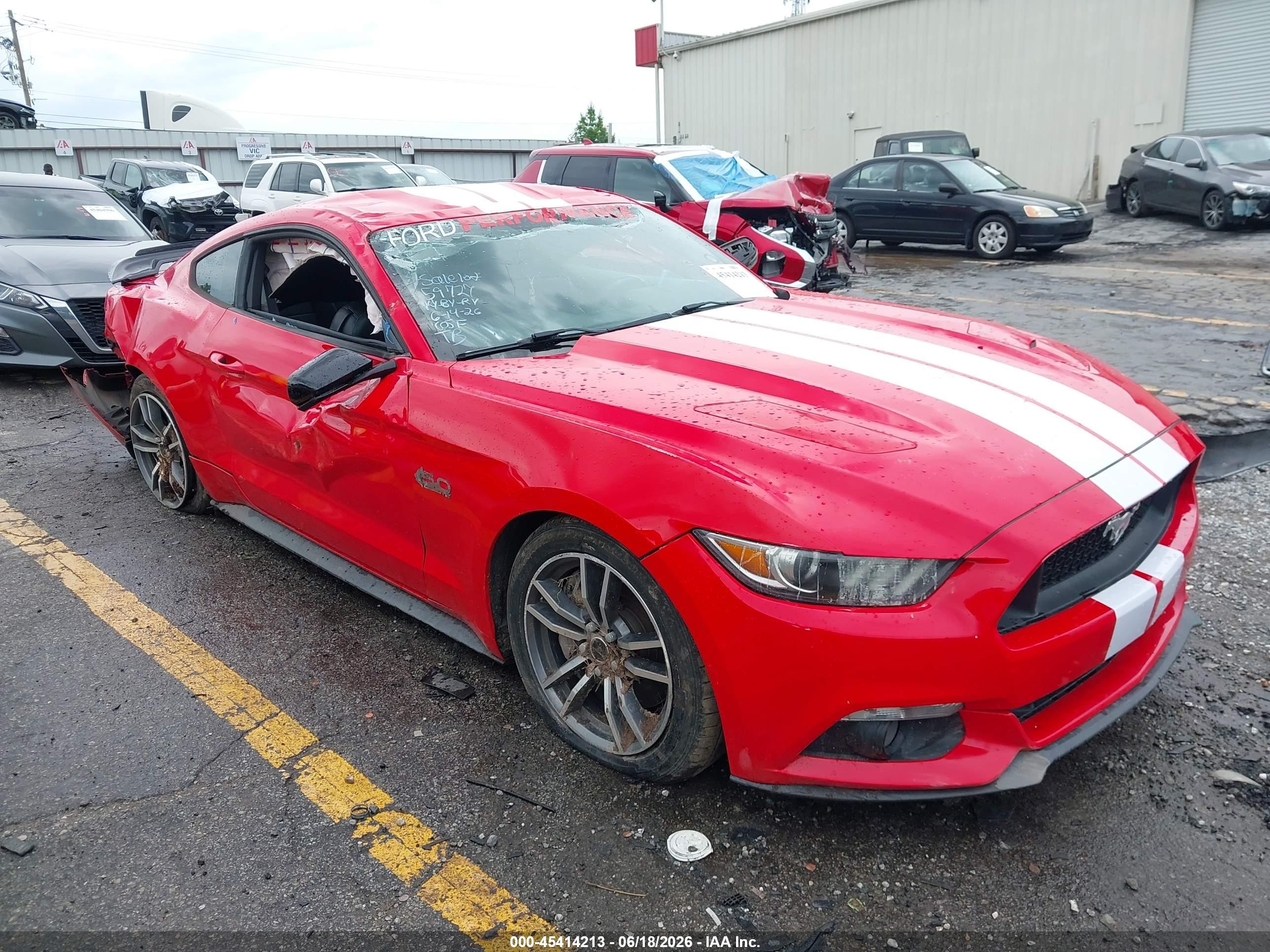 2015 Ford Mustang Gt Premium Красный vin: 1FA6P8CF2F5299593