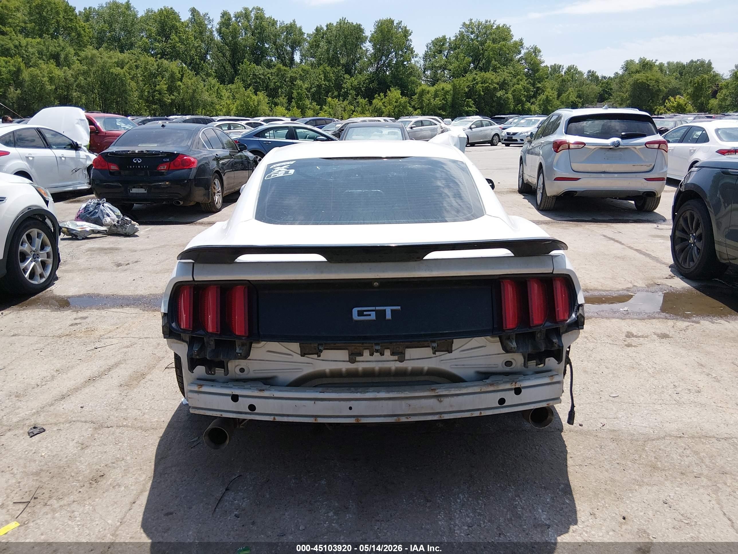 2015 Ford Mustang Gt White vin: 1FA6P8CF3F5399959