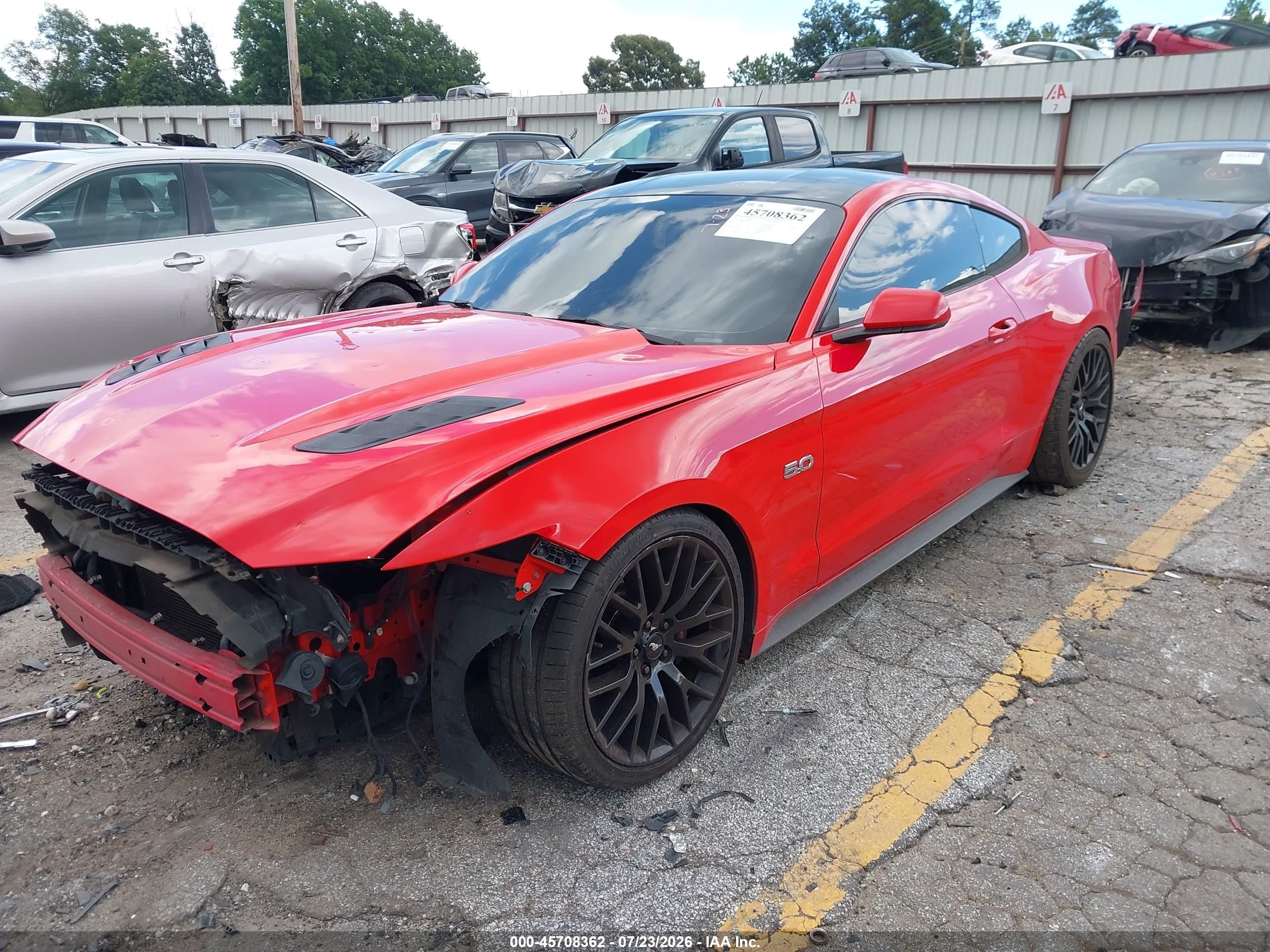 2015 Ford Mustang Gt/gt Premium Red vin: 1FA6P8CF3F5411477