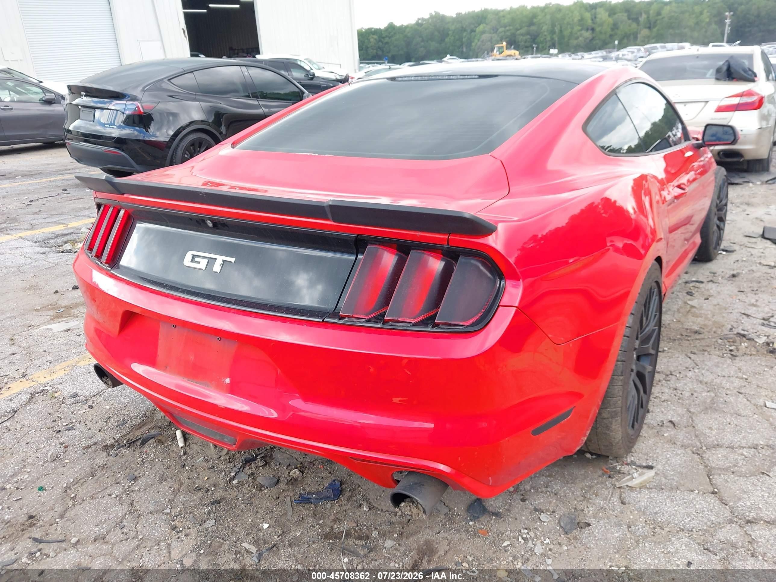2015 Ford Mustang Gt/gt Premium Red vin: 1FA6P8CF3F5411477