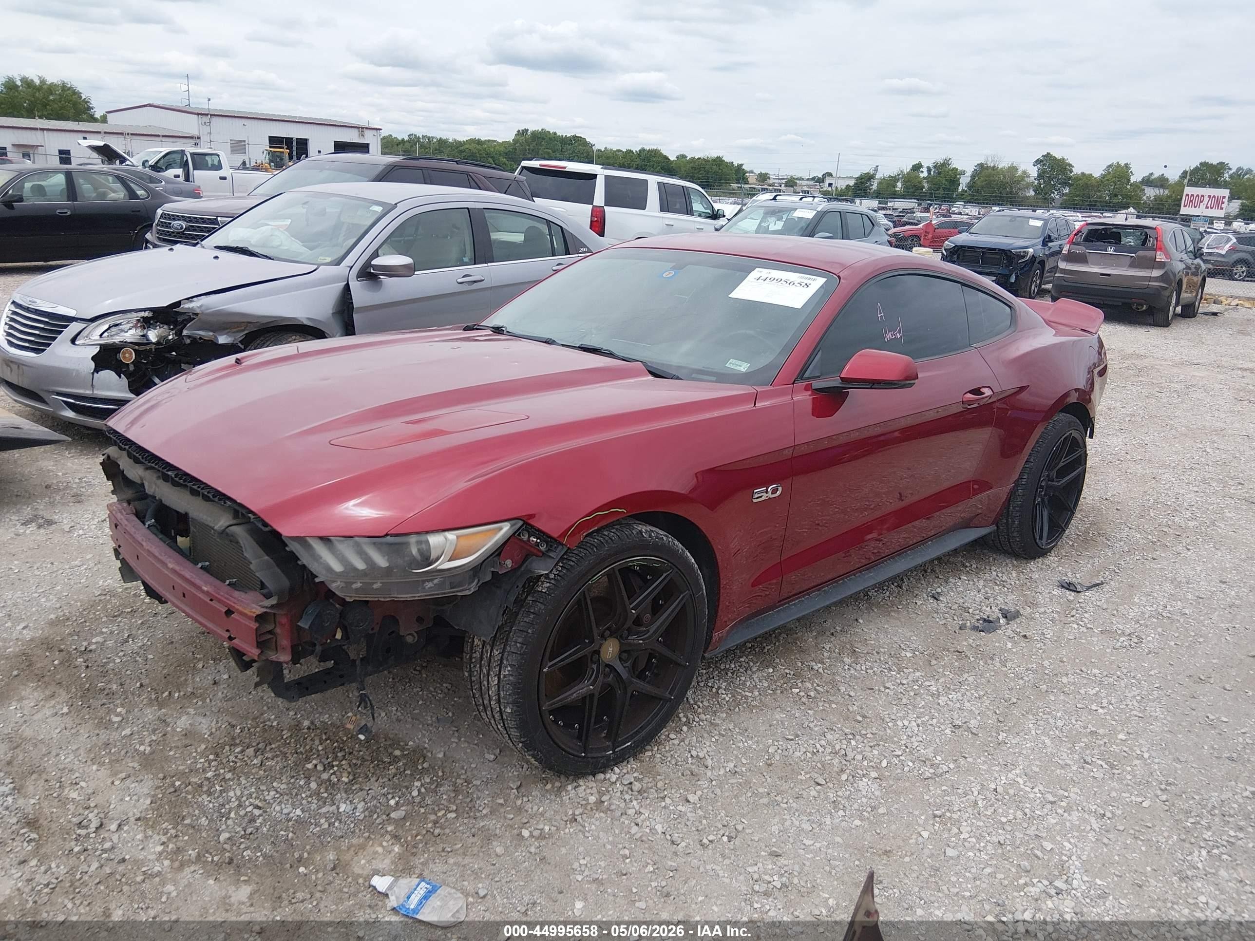 2015 Ford Mustang Gt Premium Red vin: 1FA6P8CF4F5425338