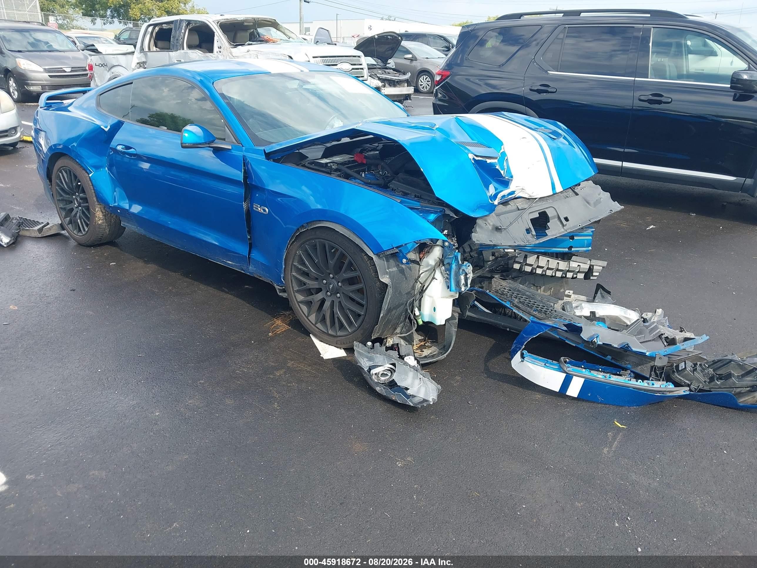 2019 Ford Mustang Gt Premium Blue vin: 1FA6P8CF4K5116463