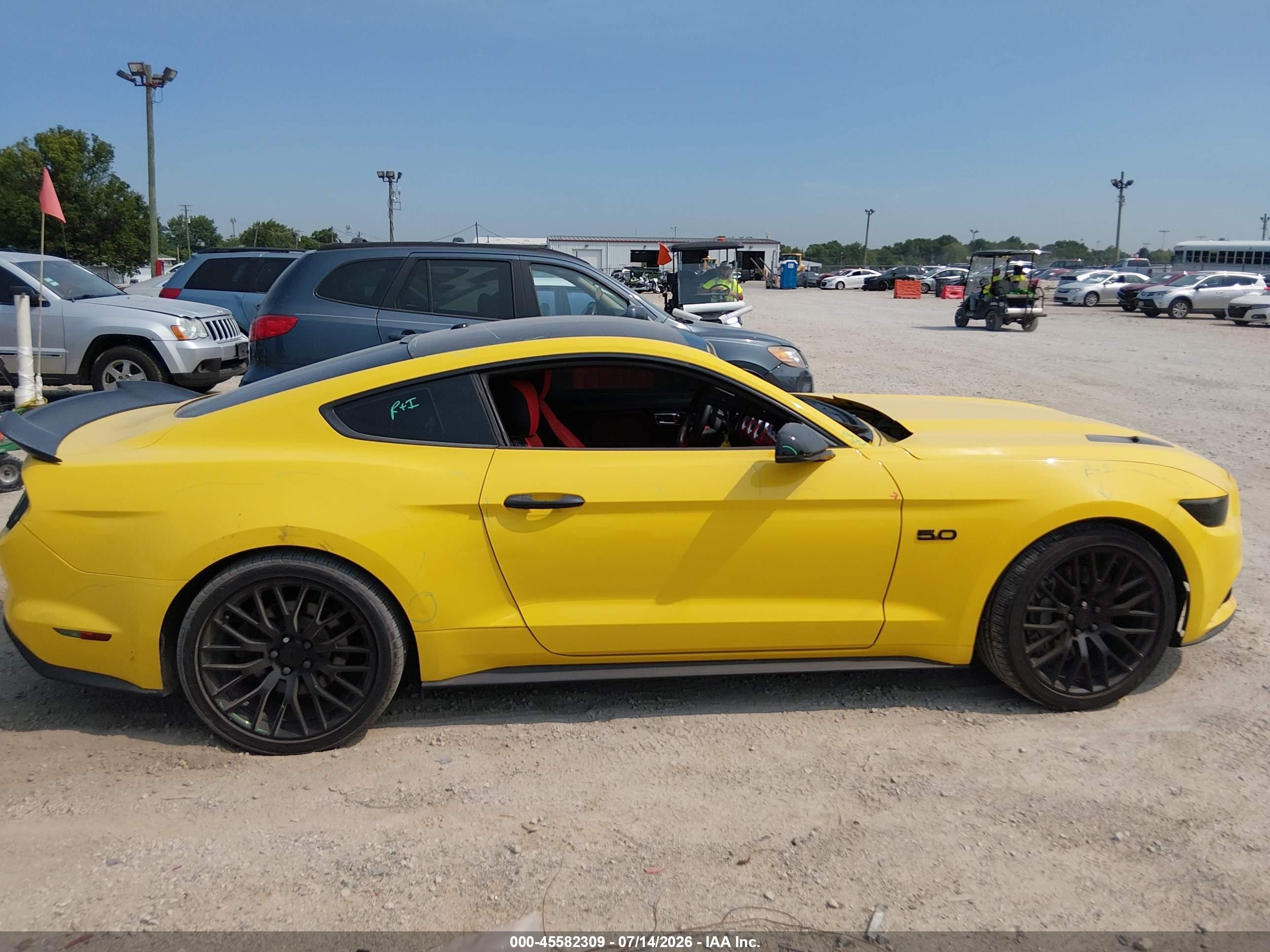 2015 Ford Mustang Gt Premium Yellow vin: 1FA6P8CF5F5310246