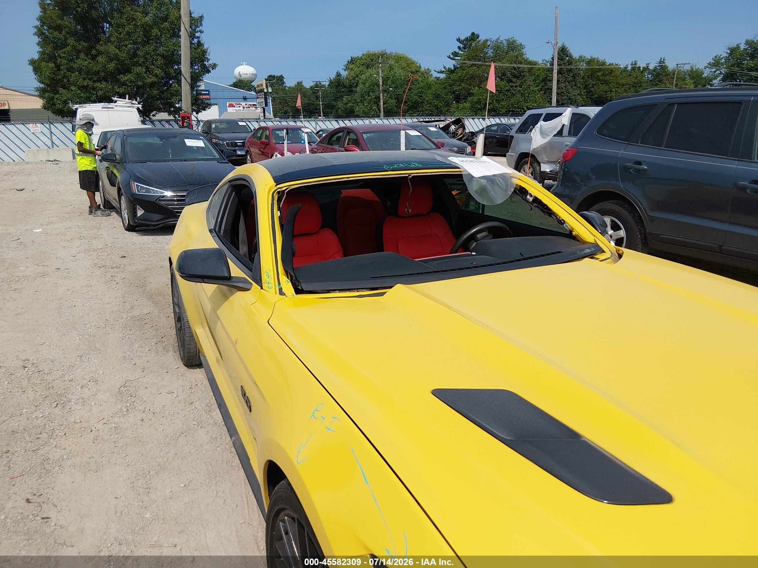 2015 Ford Mustang Gt Premium Yellow vin: 1FA6P8CF5F5310246