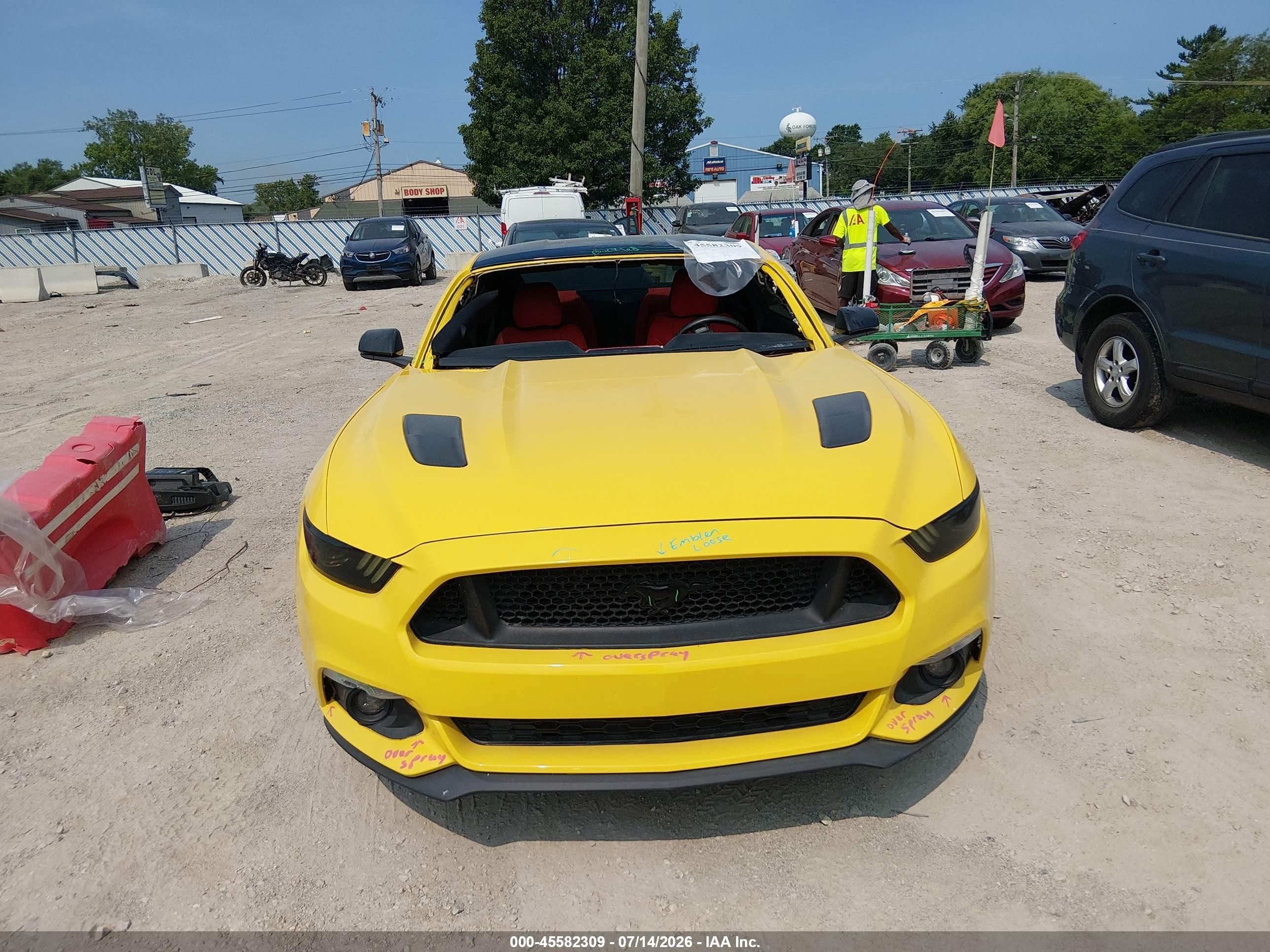 2015 Ford Mustang Gt Premium Yellow vin: 1FA6P8CF5F5310246