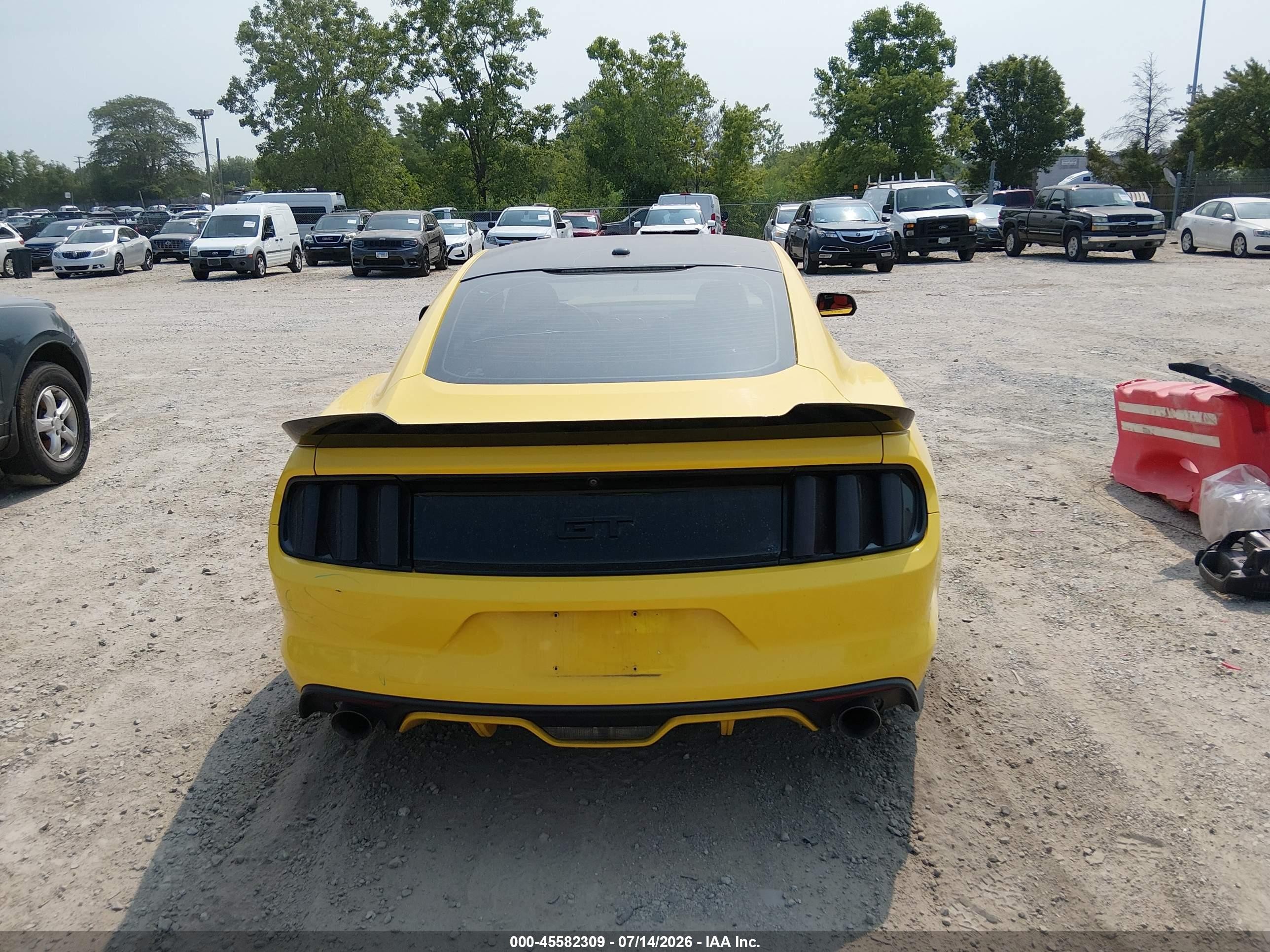 2015 Ford Mustang Gt Premium Yellow vin: 1FA6P8CF5F5310246