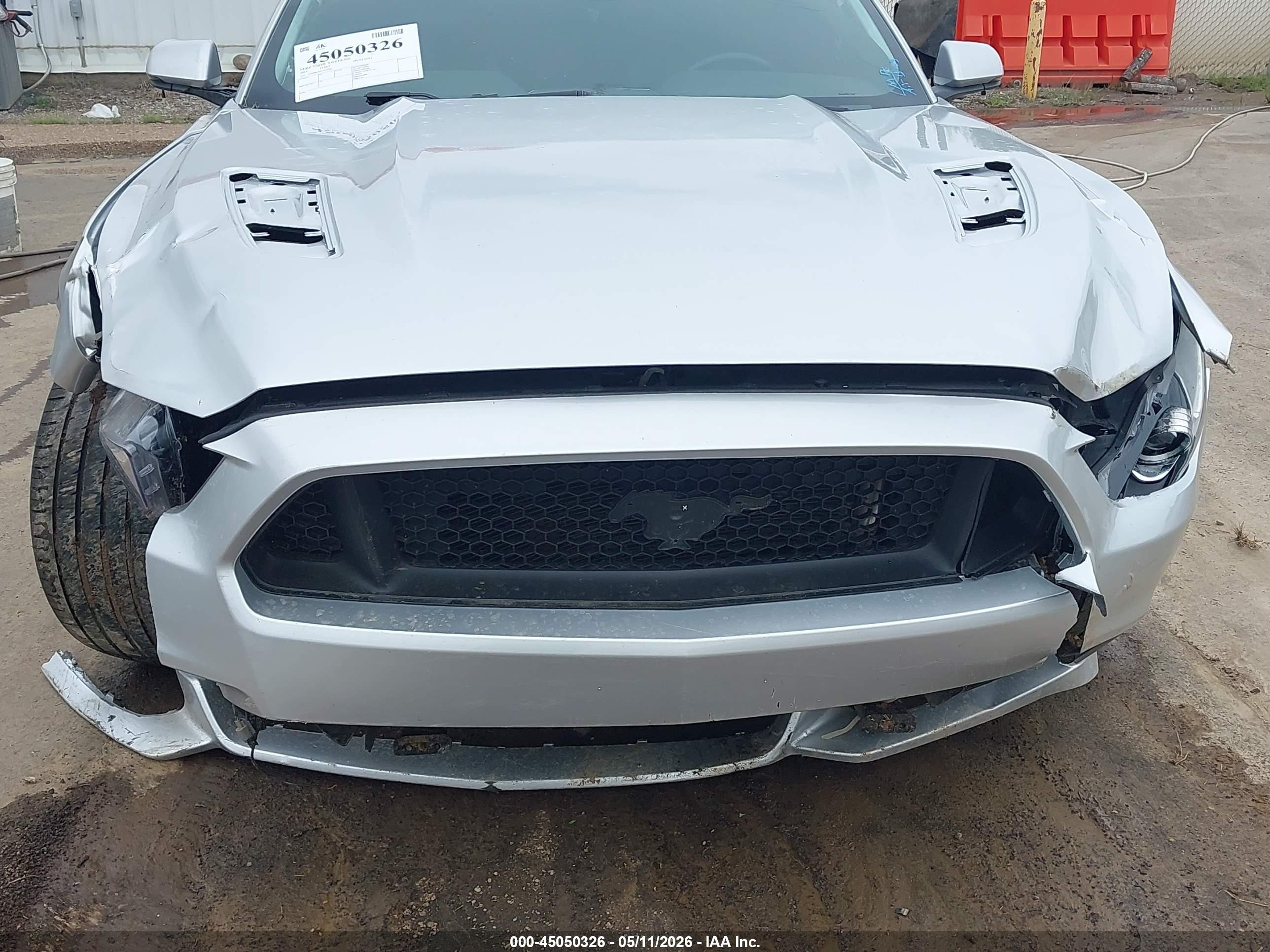 2015 Ford Mustang Gt Premium Silver vin: 1FA6P8CF5F5323966