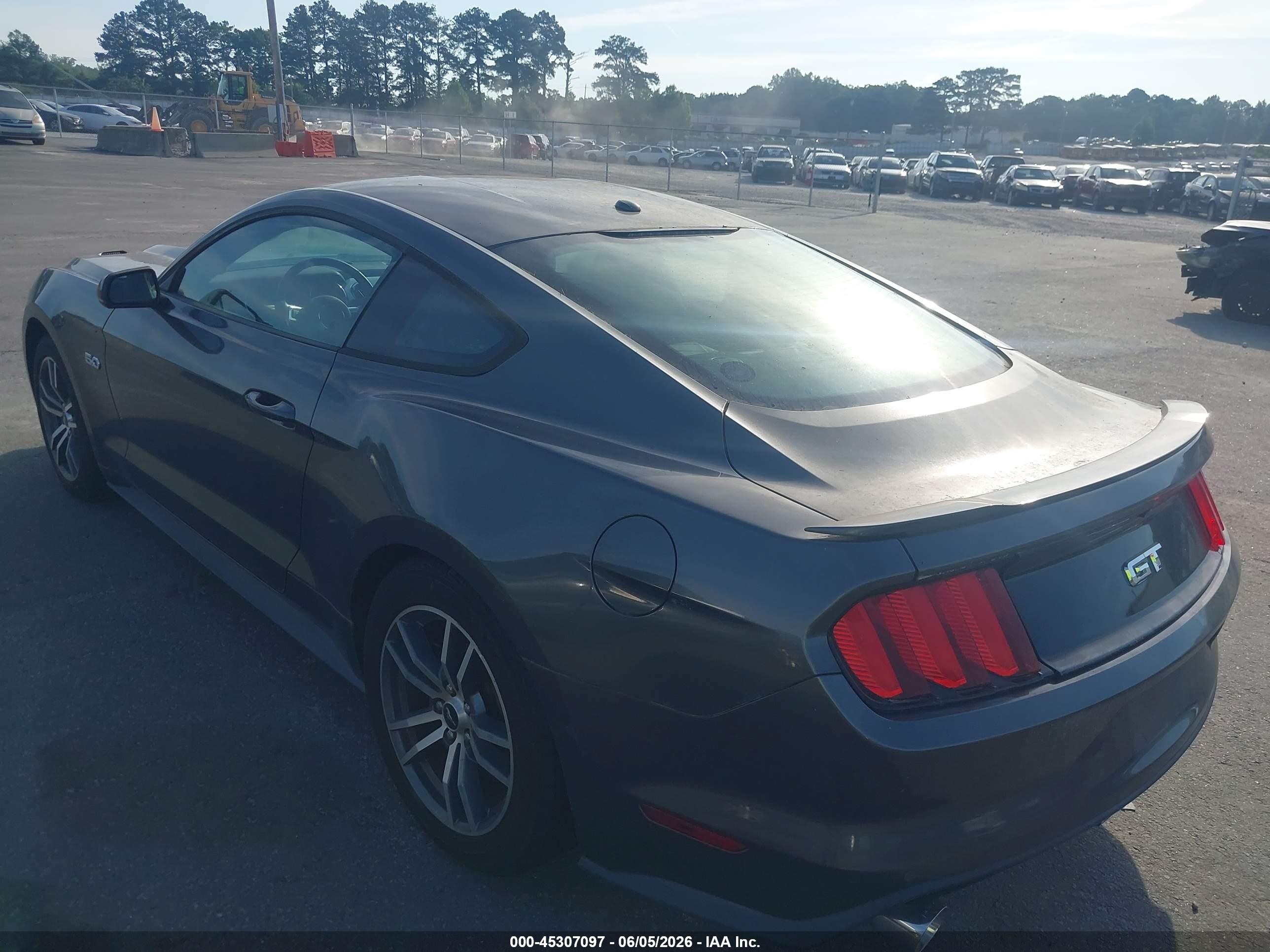 2015 Ford Mustang Gt Premium Gray vin: 1FA6P8CF5F5367675