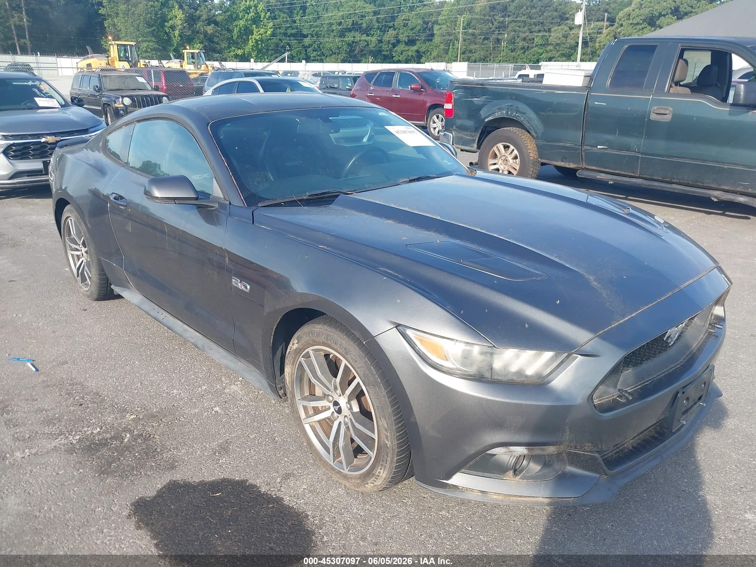 2015 Ford Mustang Gt Premium Gray vin: 1FA6P8CF5F5367675