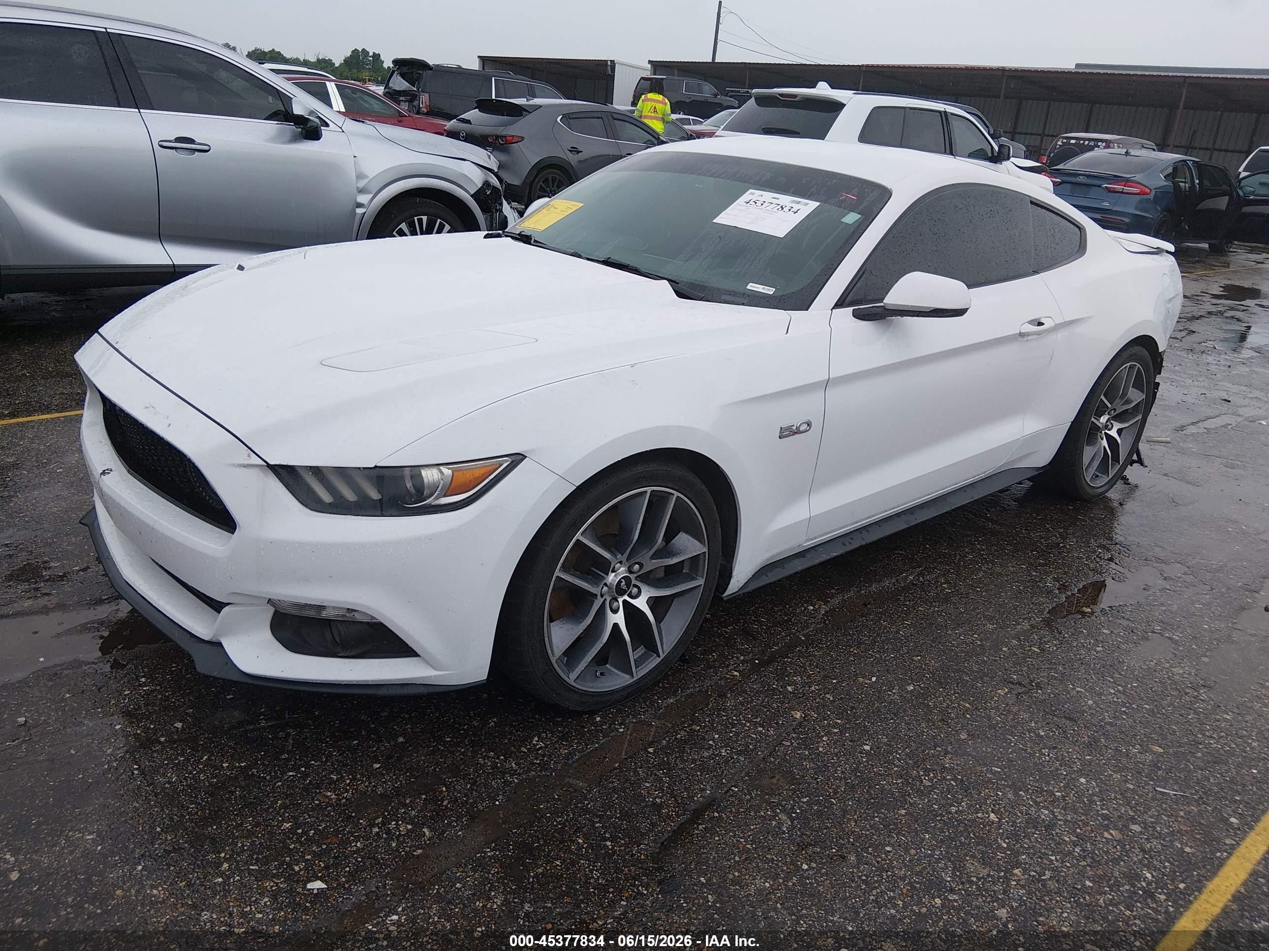 2015 Ford Mustang Gt Premium White vin: 1FA6P8CF6F5369421