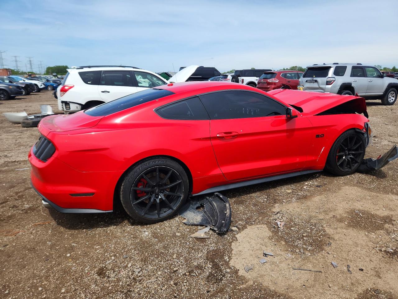 2015 Ford Mustang Gt Red vin: 1FA6P8CF6F5384887