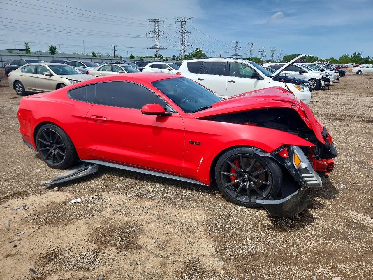2015 Ford Mustang Gt Red vin: 1FA6P8CF6F5384887