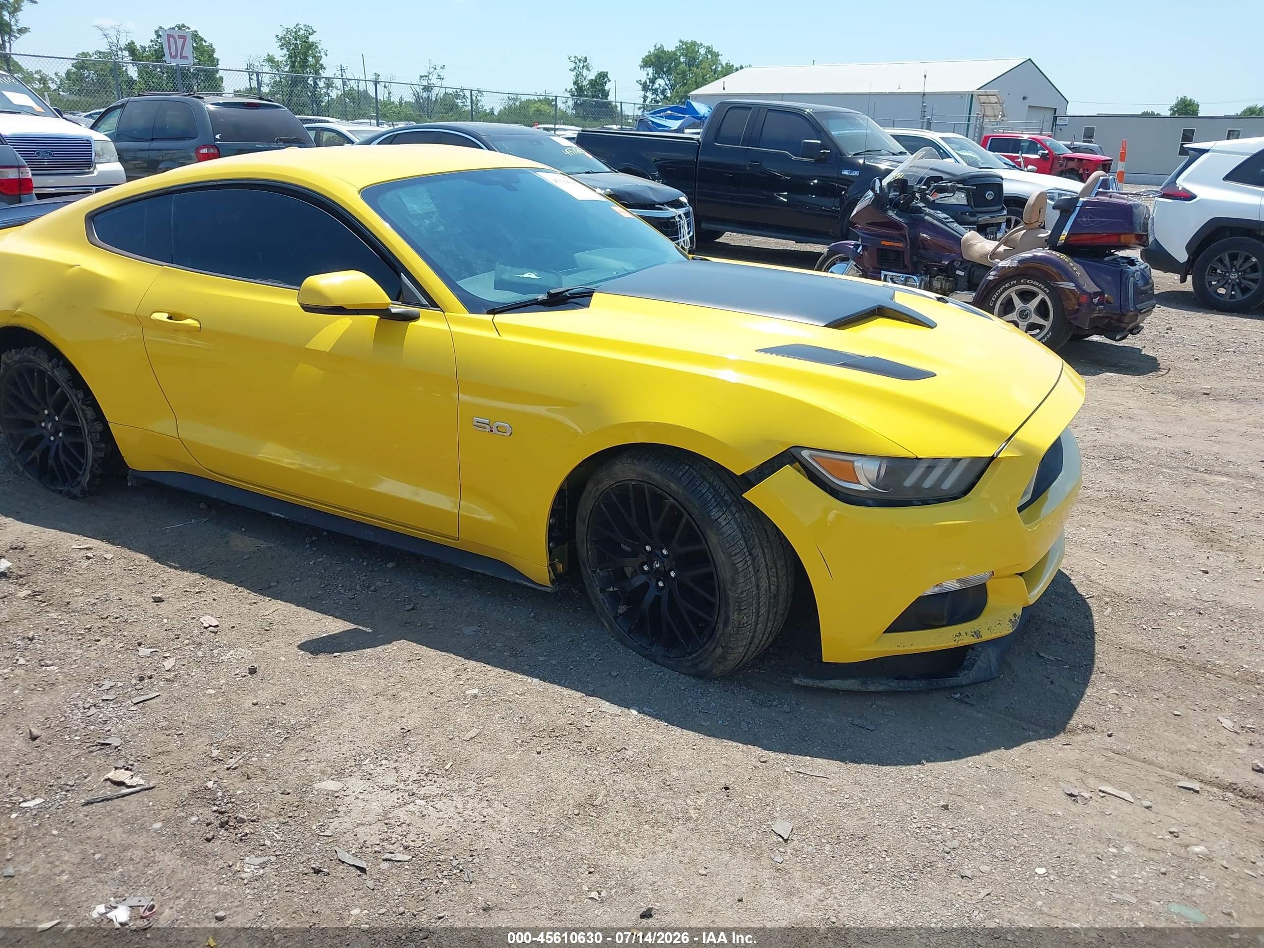 2015 Ford Mustang Gt Premium Yellow vin: 1FA6P8CF7F5321829
