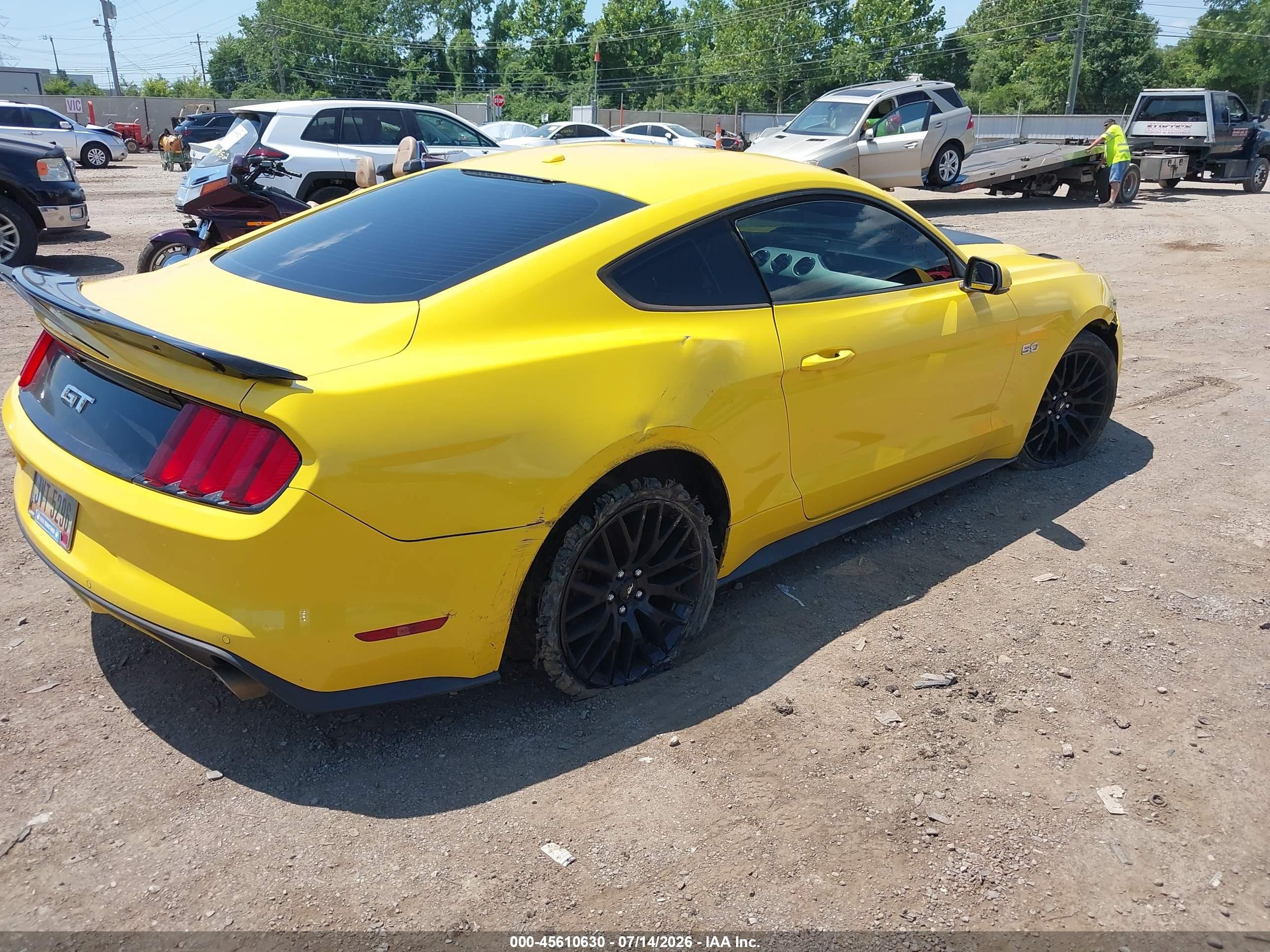 2015 Ford Mustang Gt Premium Yellow vin: 1FA6P8CF7F5321829