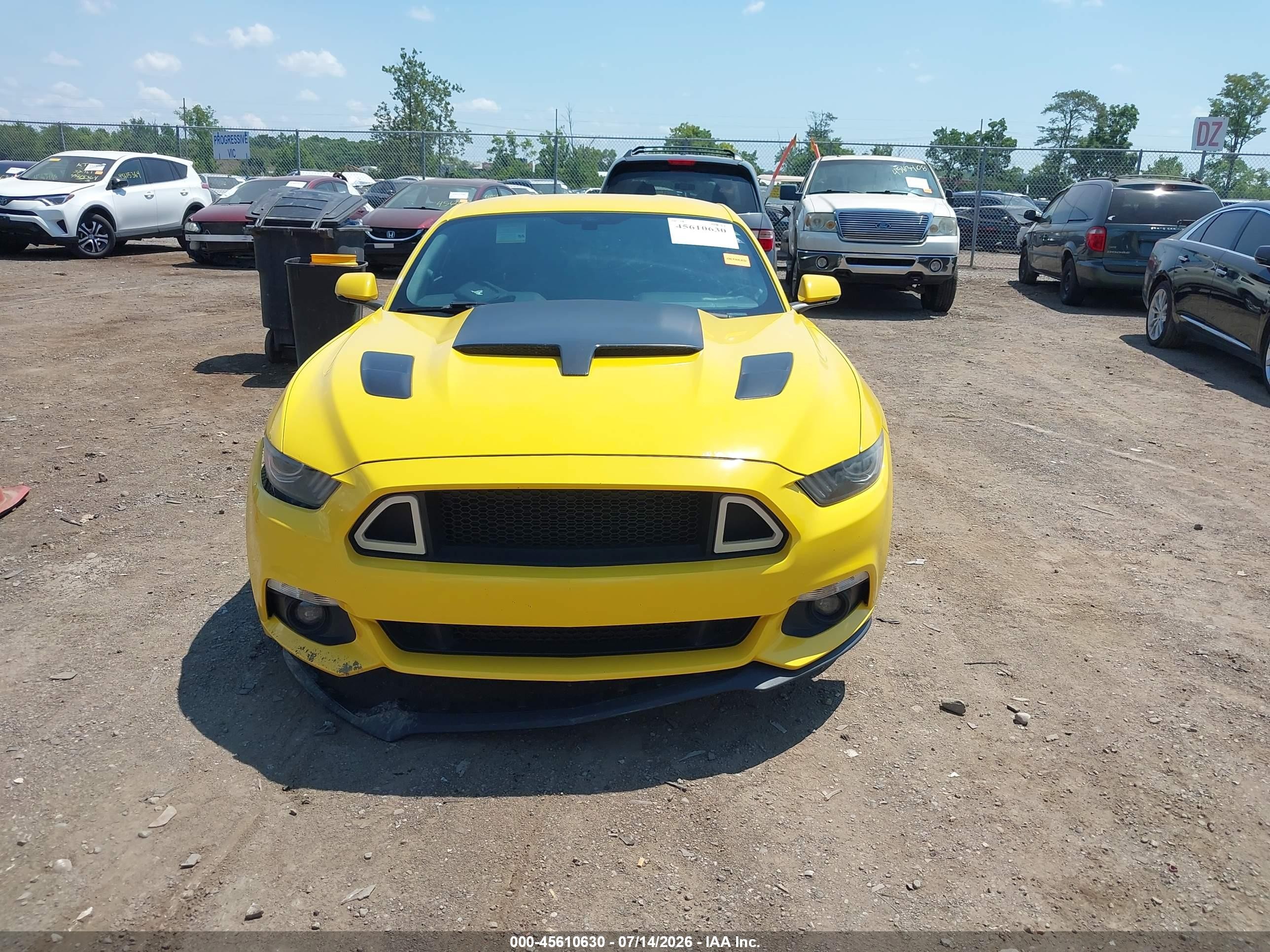 2015 Ford Mustang Gt Premium Yellow vin: 1FA6P8CF7F5321829