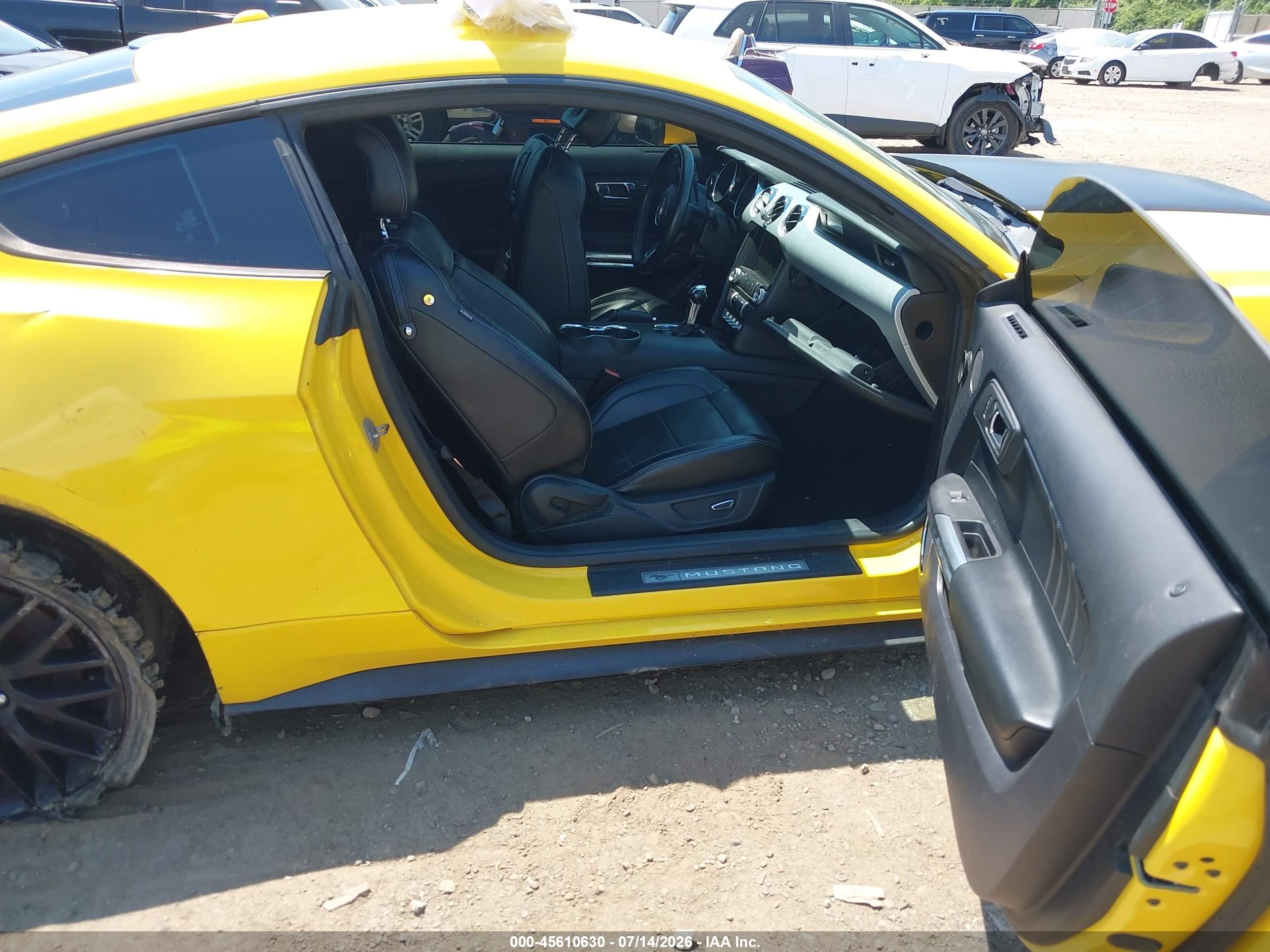 2015 Ford Mustang Gt Premium Yellow vin: 1FA6P8CF7F5321829
