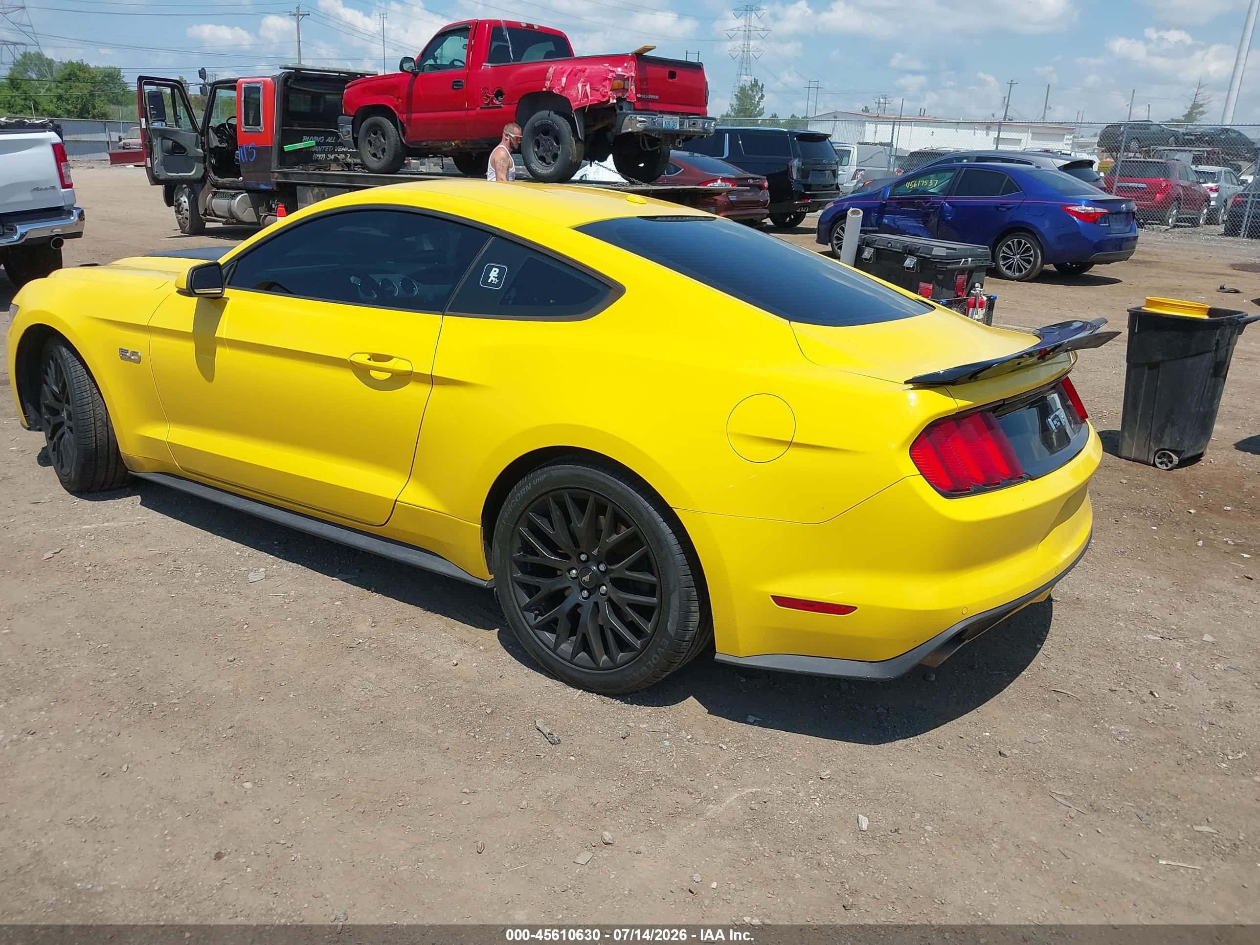 2015 Ford Mustang Gt Premium Yellow vin: 1FA6P8CF7F5321829