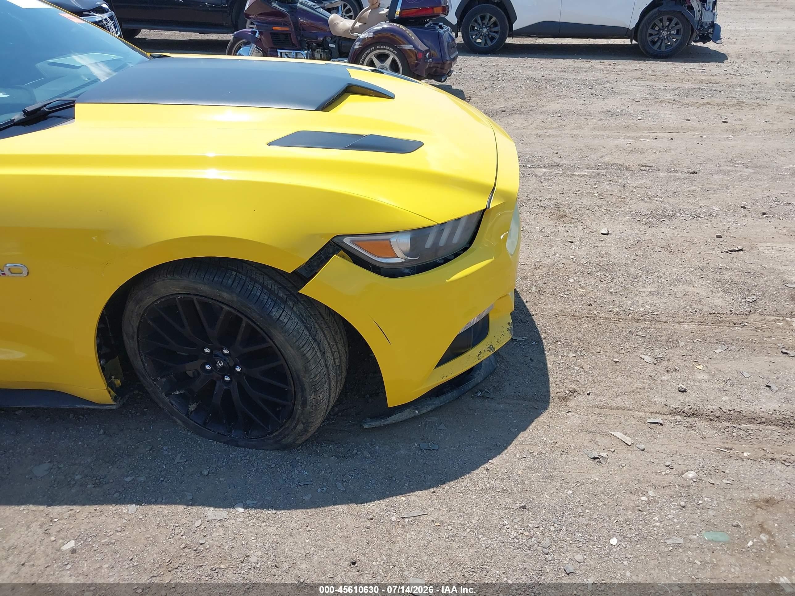 2015 Ford Mustang Gt Premium Yellow vin: 1FA6P8CF7F5321829