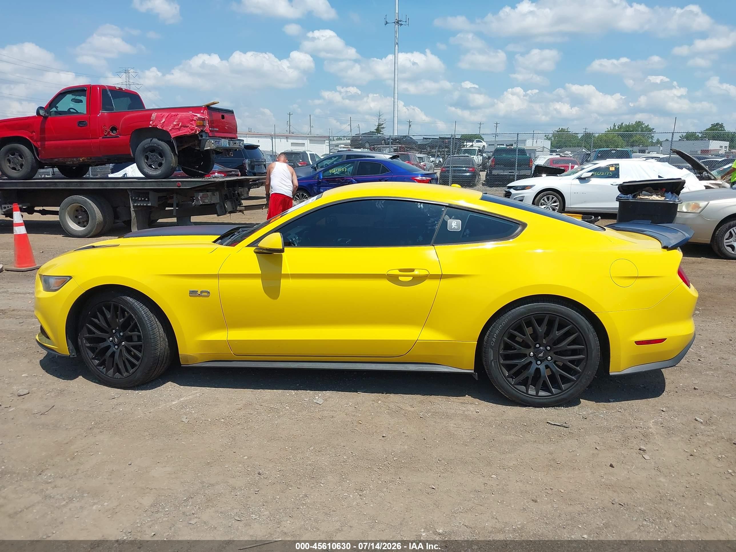 2015 Ford Mustang Gt Premium Yellow vin: 1FA6P8CF7F5321829