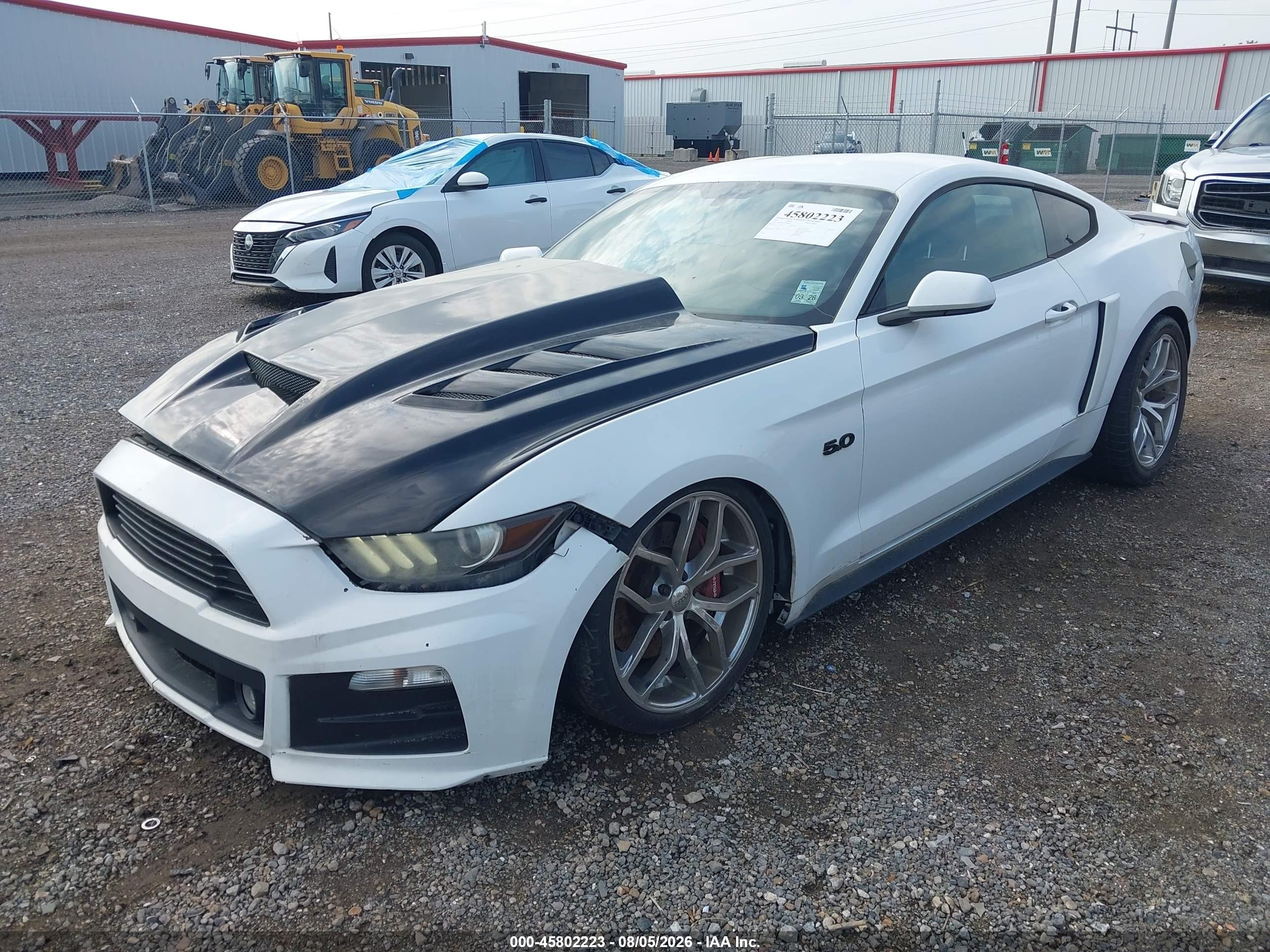 2015 Ford Mustang Gt White vin: 1FA6P8CF7F5366477