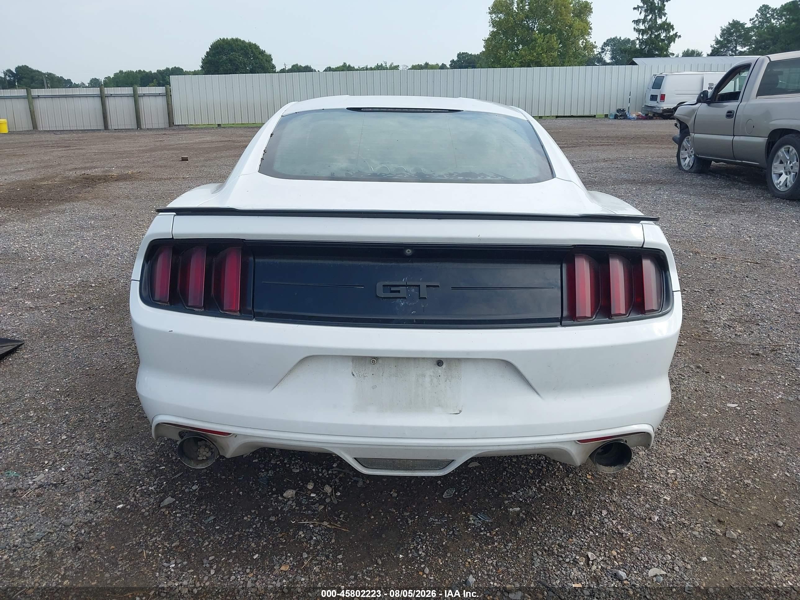 2015 Ford Mustang Gt White vin: 1FA6P8CF7F5366477