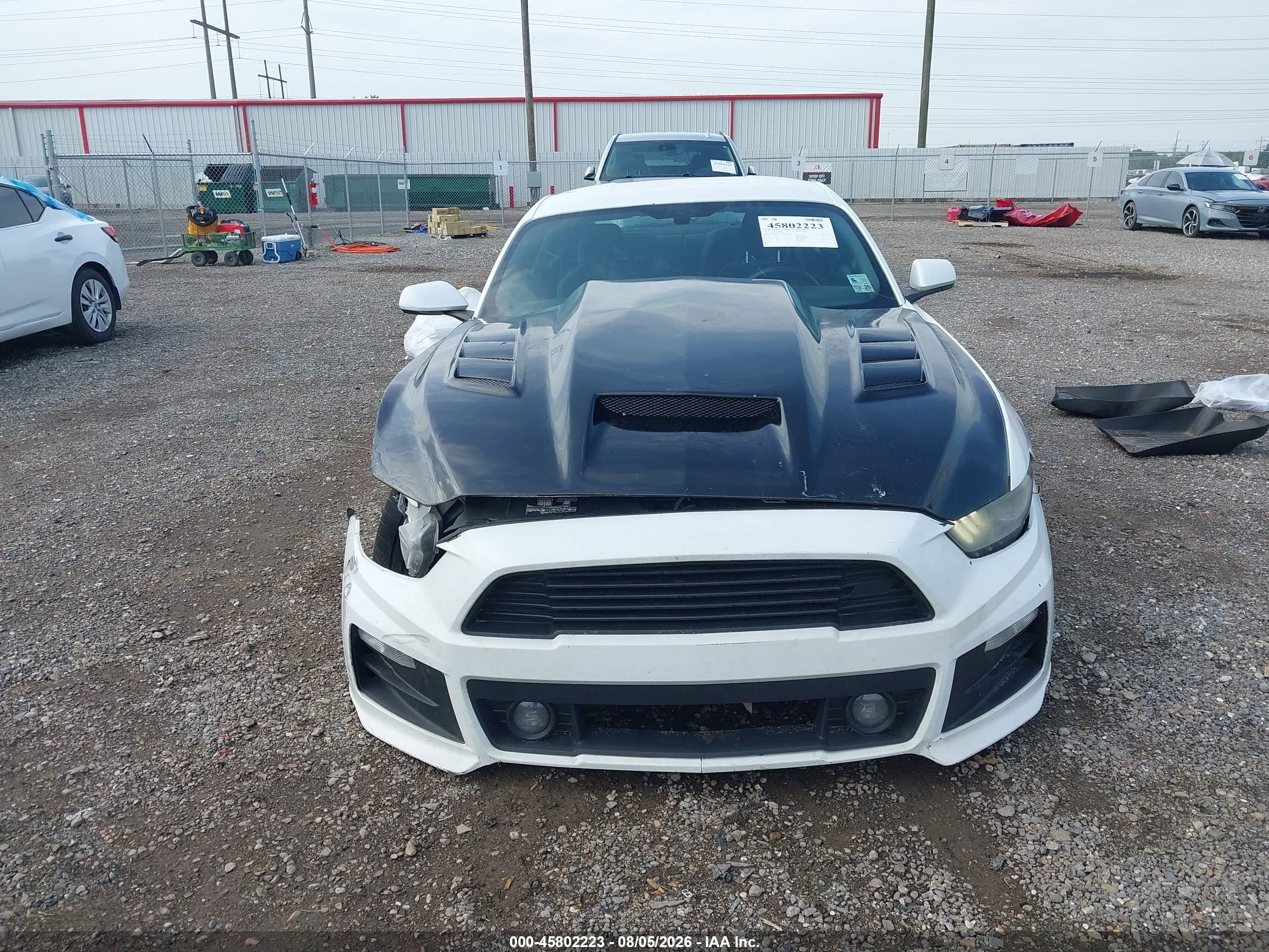 2015 Ford Mustang Gt White vin: 1FA6P8CF7F5366477