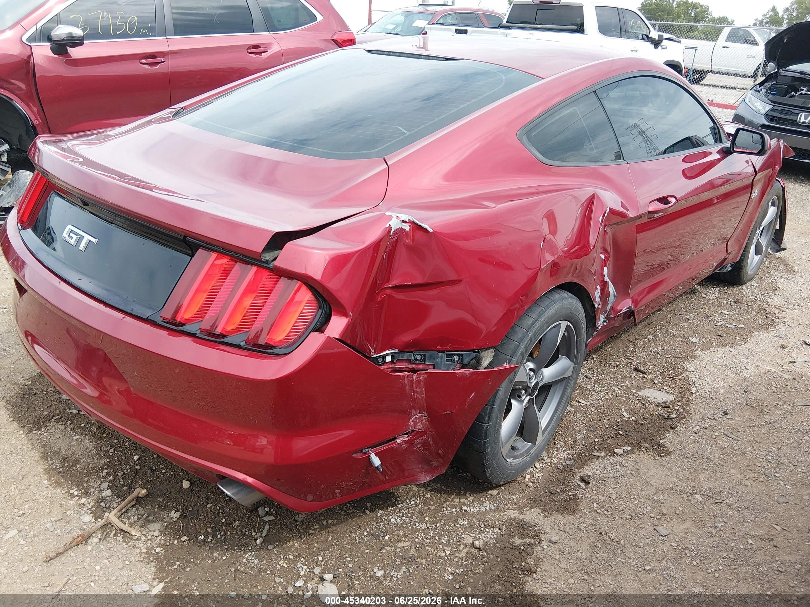 2015 Ford Mustang Gt Red vin: 1FA6P8CF7F5435894