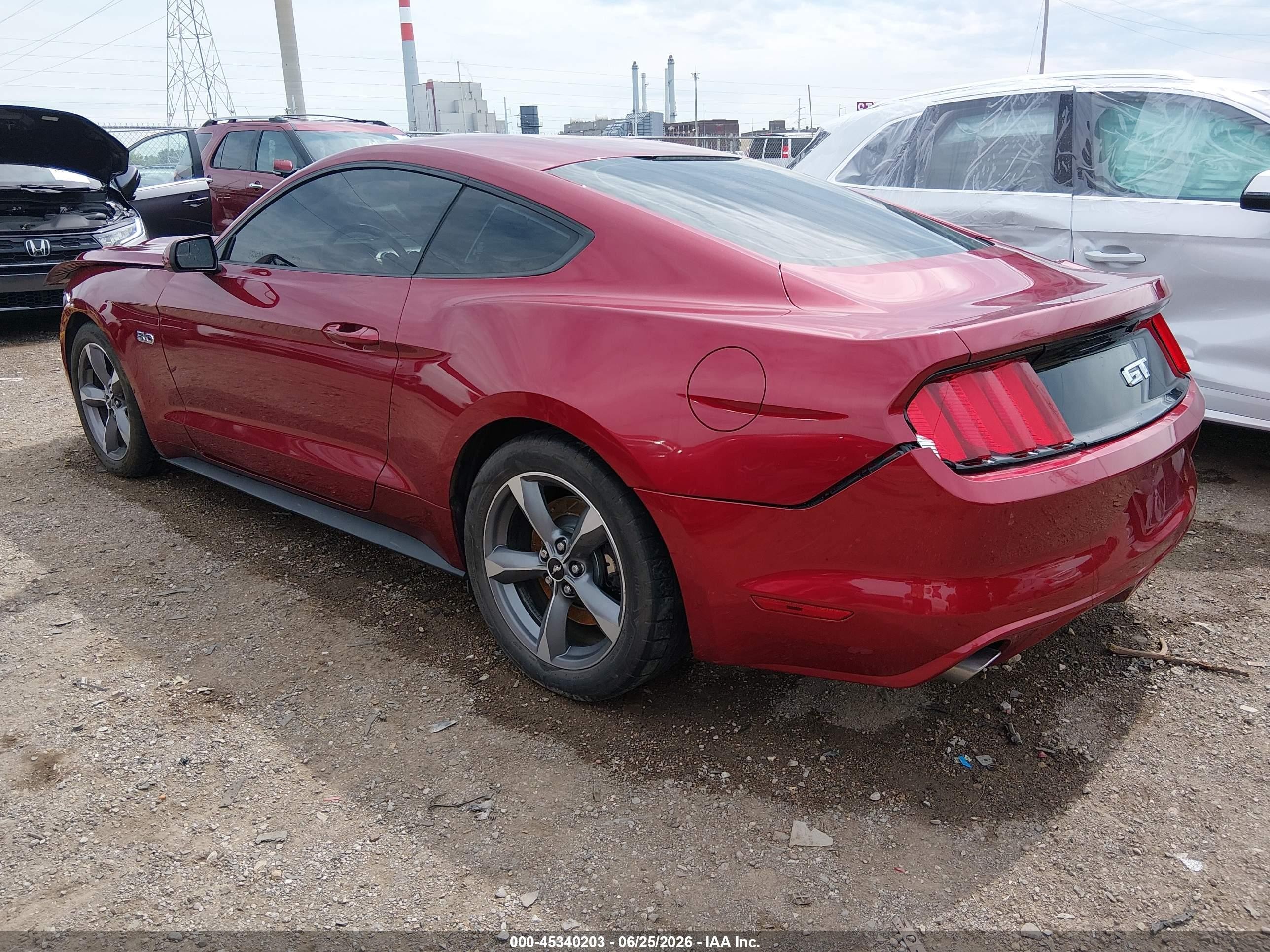 2015 Ford Mustang Gt Red vin: 1FA6P8CF7F5435894