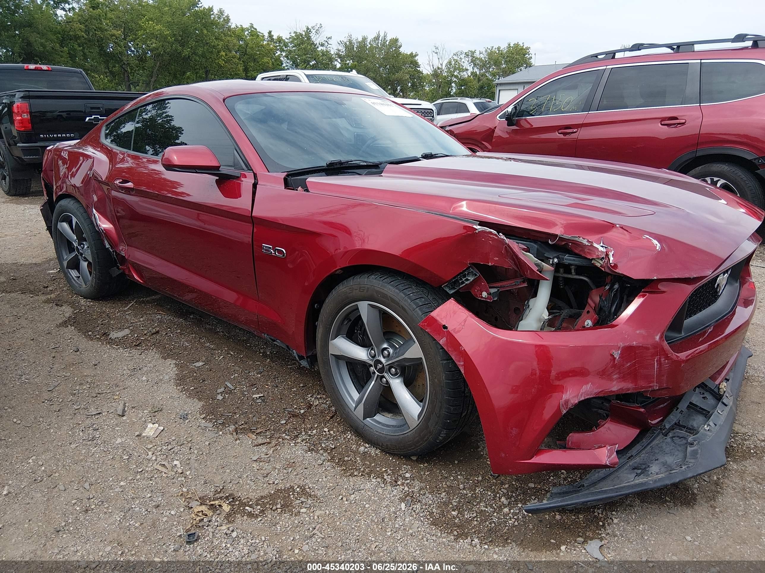 2015 Ford Mustang Gt Red vin: 1FA6P8CF7F5435894