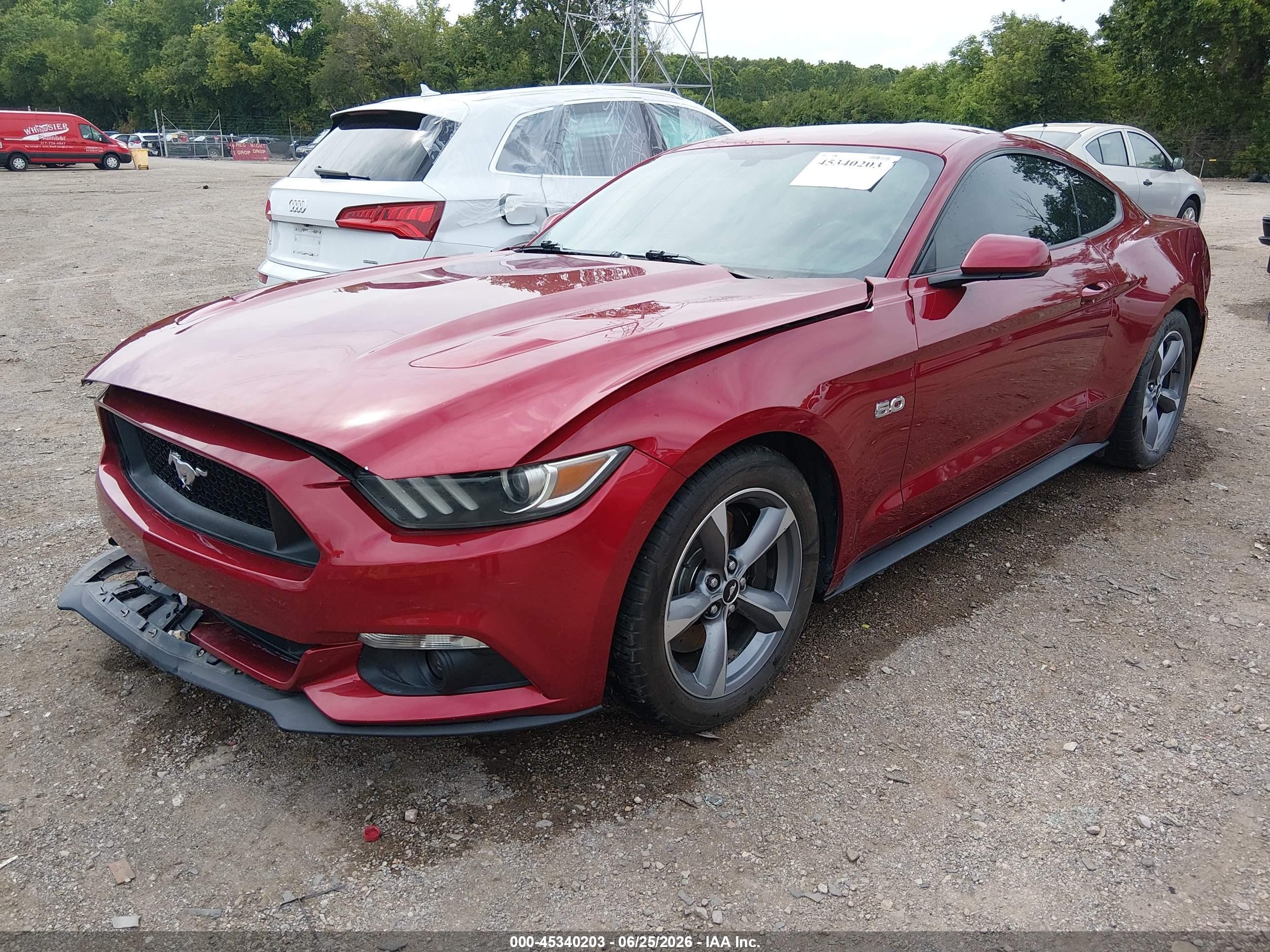 2015 Ford Mustang Gt Red vin: 1FA6P8CF7F5435894